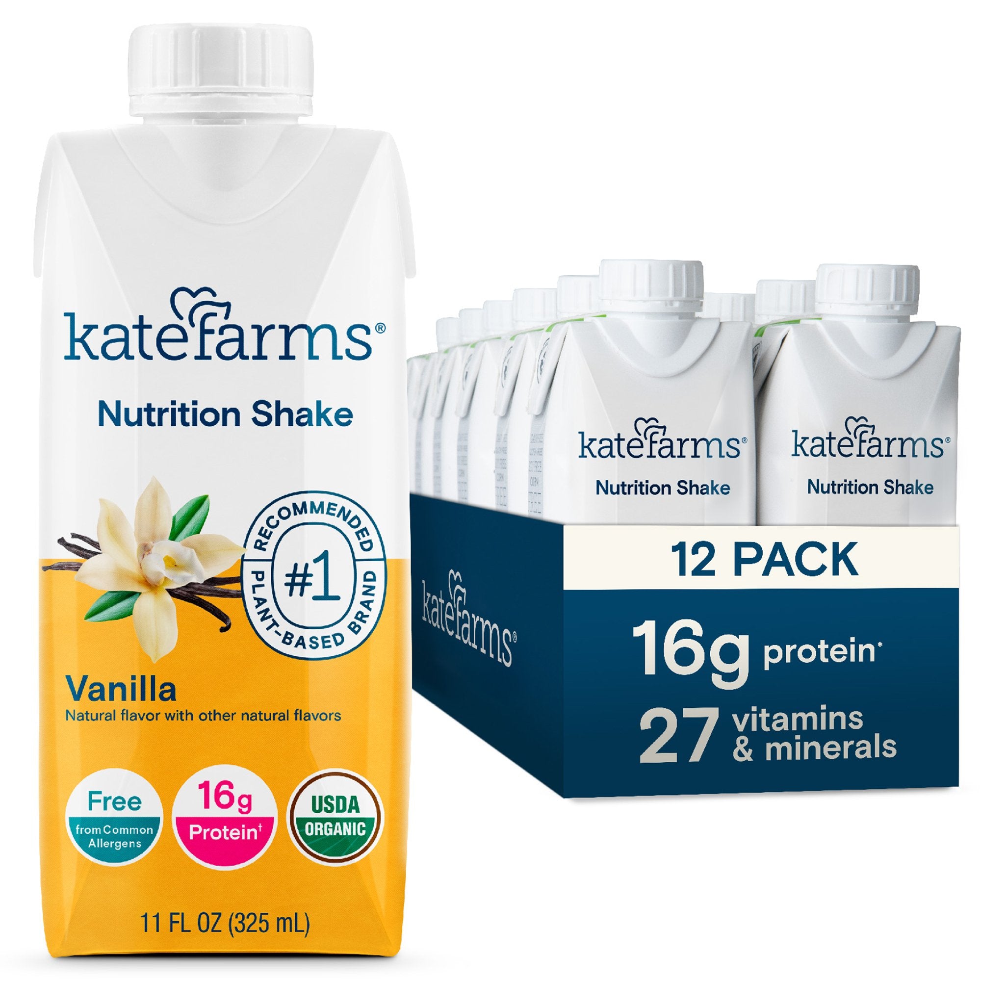 Oral Supplement Kate Farms Nutrition Shake Vanilla Flavor Liquid 11 oz. Carton - image 7