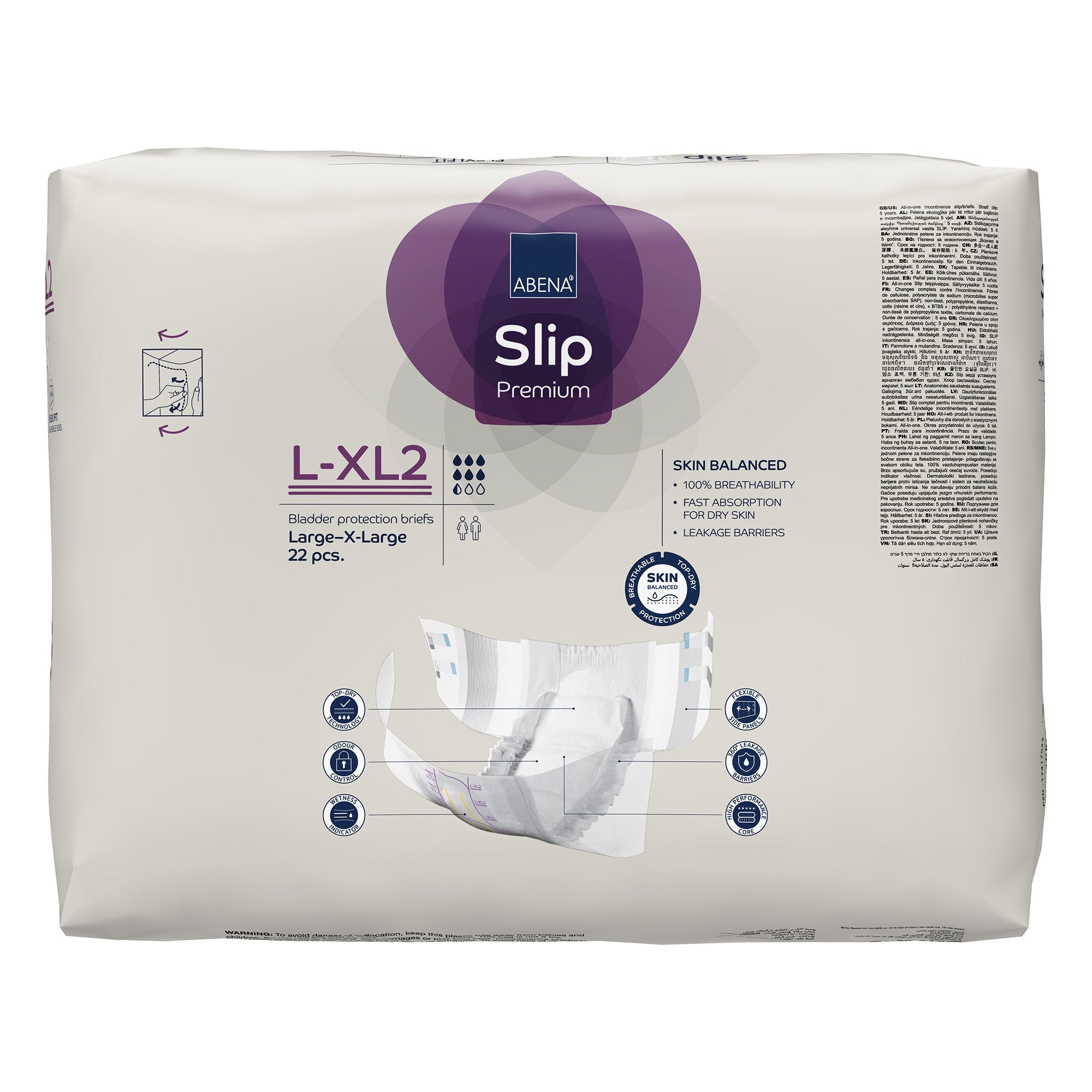 Incontinence Brief Abena Slip Flexi Fit Adult Large / X-Large Unisex Disposable Heavy Absorbency - image 5