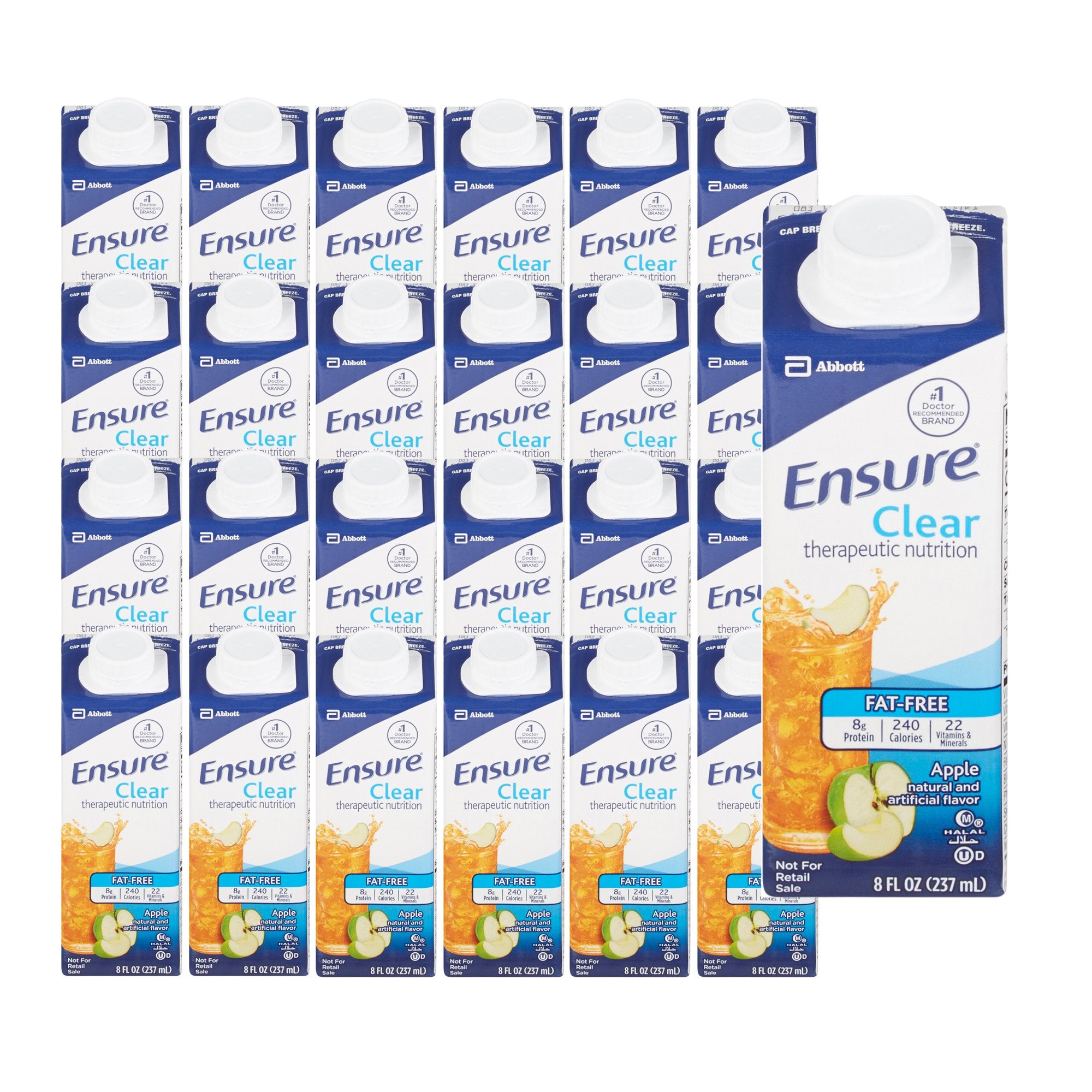 Oral Supplement Ensure® Clear Therapeutic Nutrition Apple Flavor Liquid 8 oz. Reclosable Carton - image 2