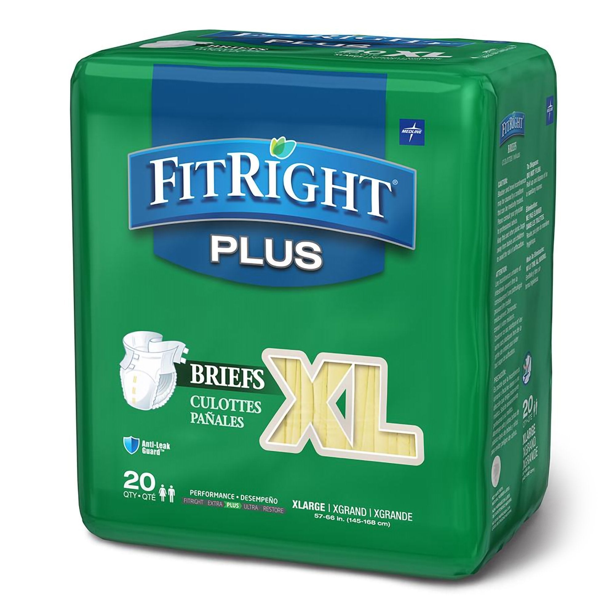 Incontinence Brief FitRight™ Plus Adult X-Large Unisex Disposable Moderate Absorbency
