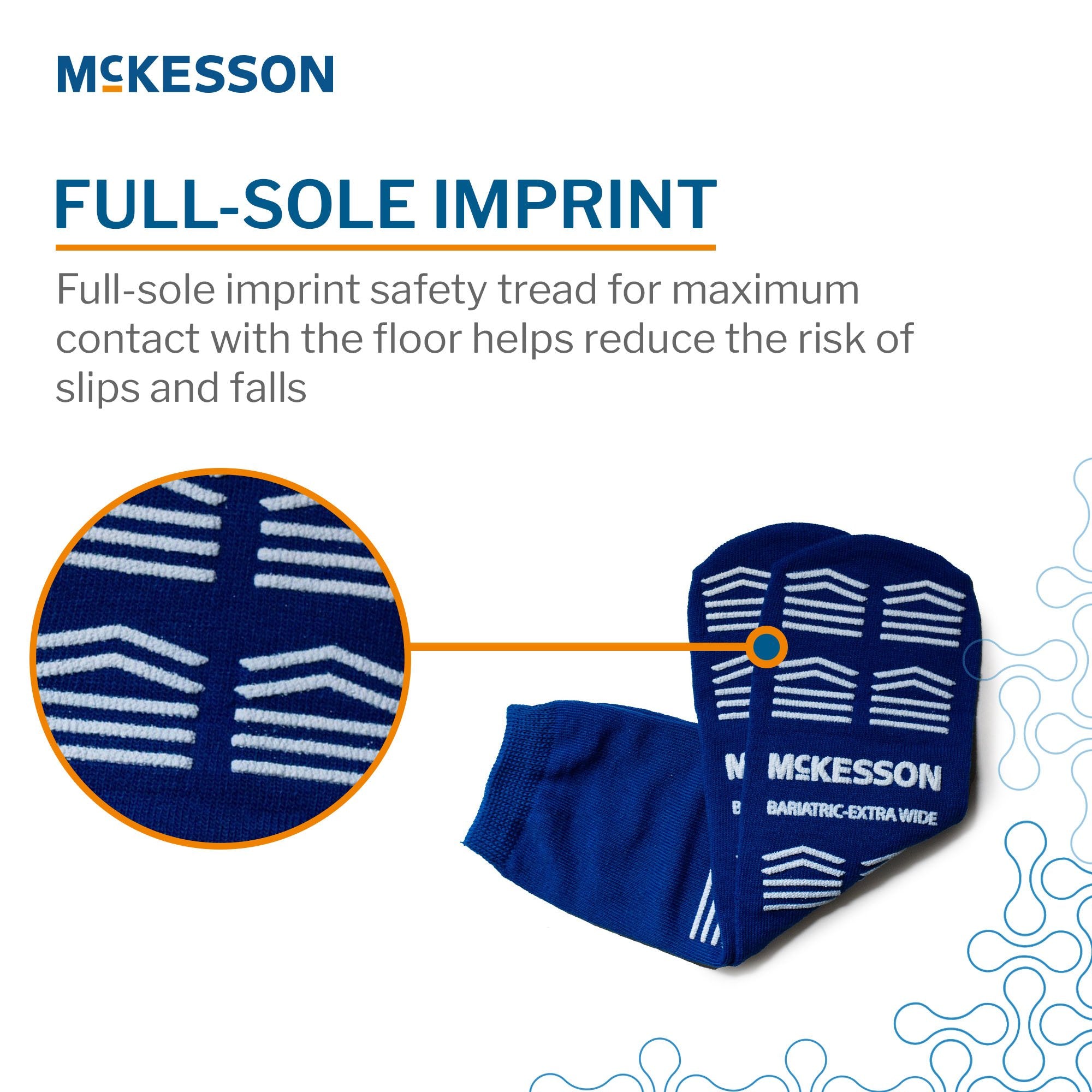 Slipper Socks McKesson Unisex Adult Bariatric / X-Wide Double Tread Single Patient Use Royal Blue - image 4