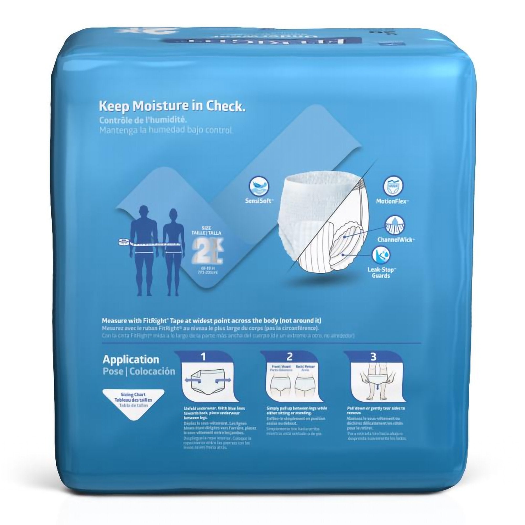 Absorbent Underwear FitRight® Bariatric Pull On with Tear Away Seams Adult 2X-Large Unisex Disposable Heavy Absorbency - image 2