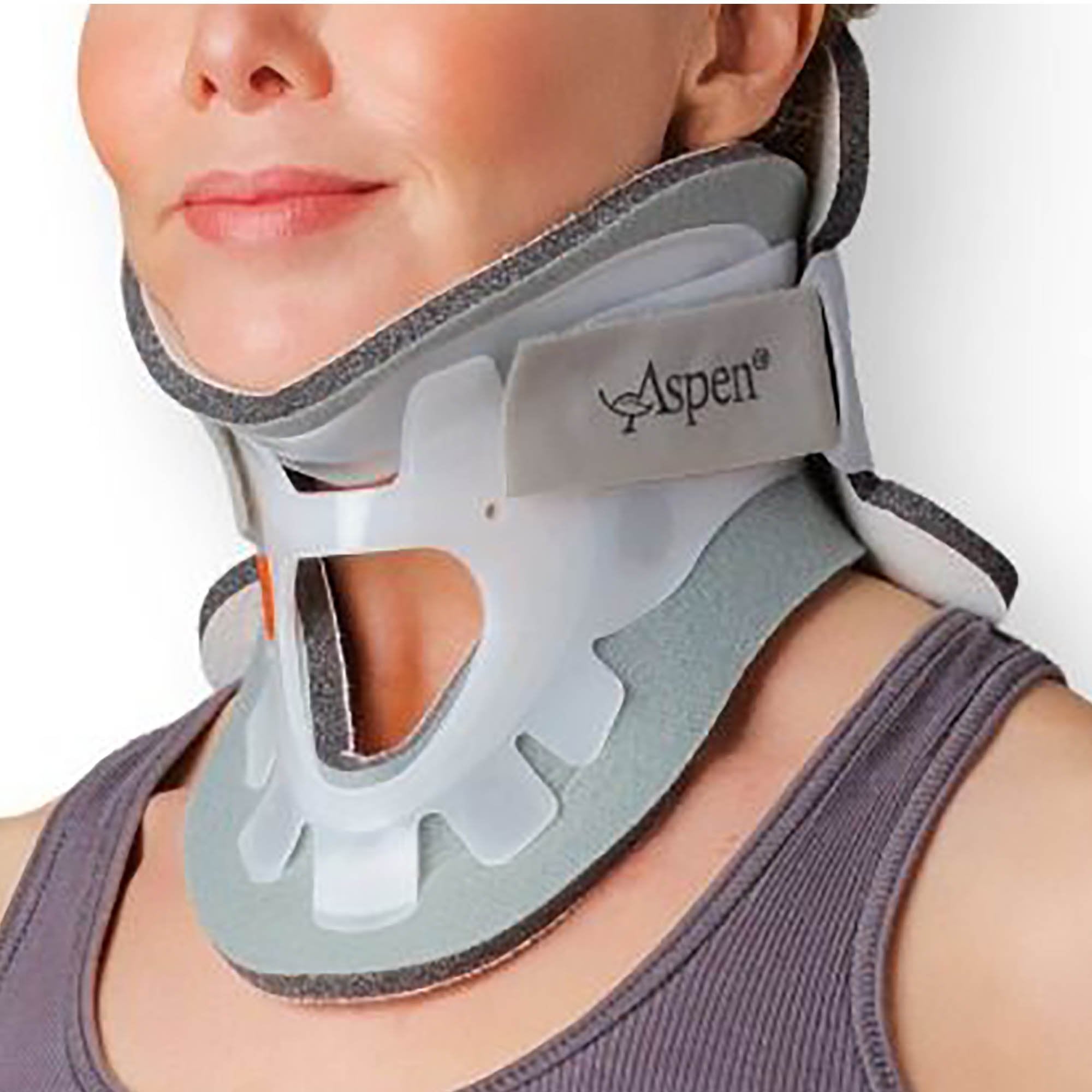 Rigid Cervical Collar Aspen® Preformed Adult Regular Two-Piece / Trachea Opening 13 to 21 Inch Neck Circumference - image 3