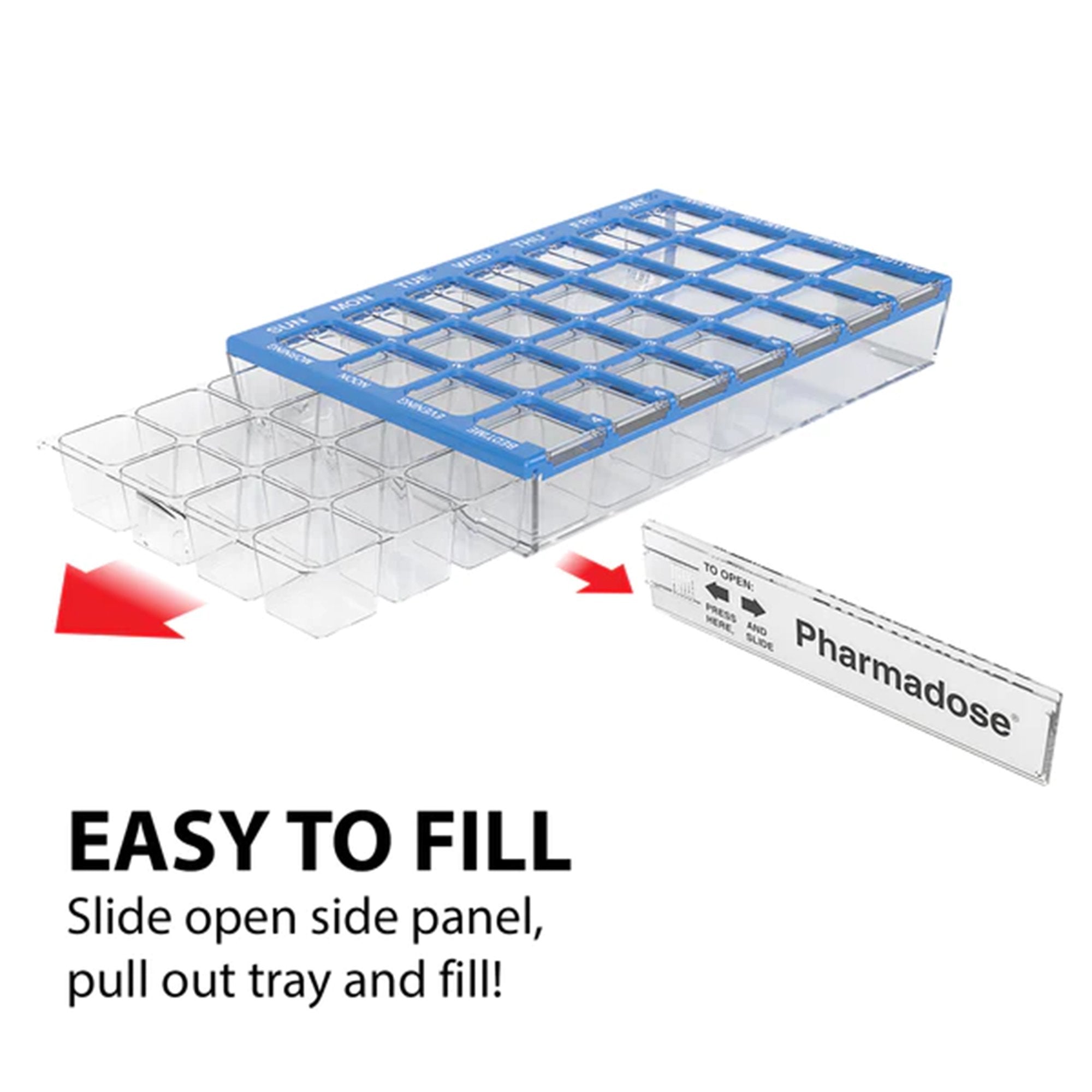 Pill Organizer Pharmadose® Locking Pill Planner Small 7 Day 4 Dose - image 6