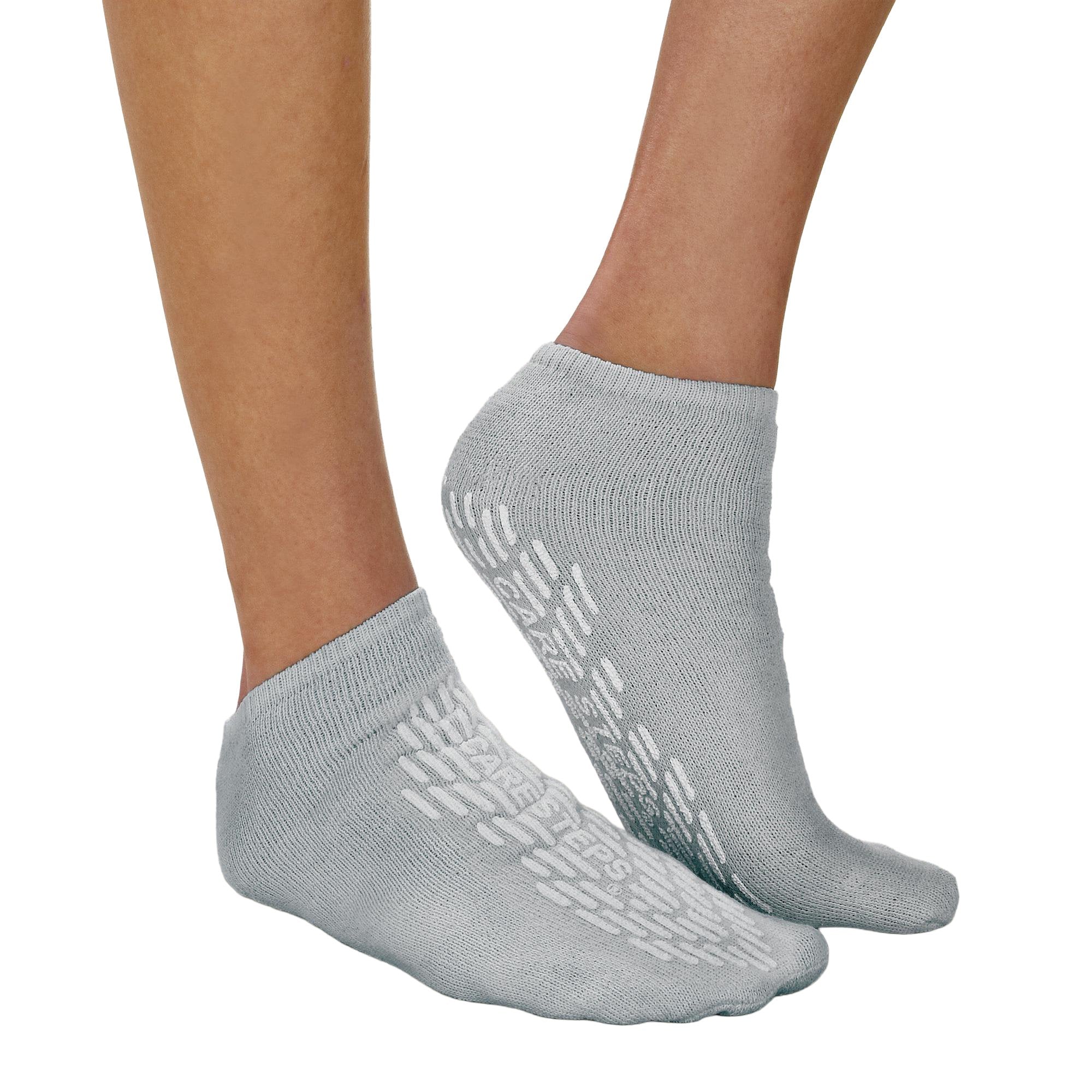 Slipper Socks Care-Steps® Unisex Adult X-Large Double Tread Single Patient Use Gray