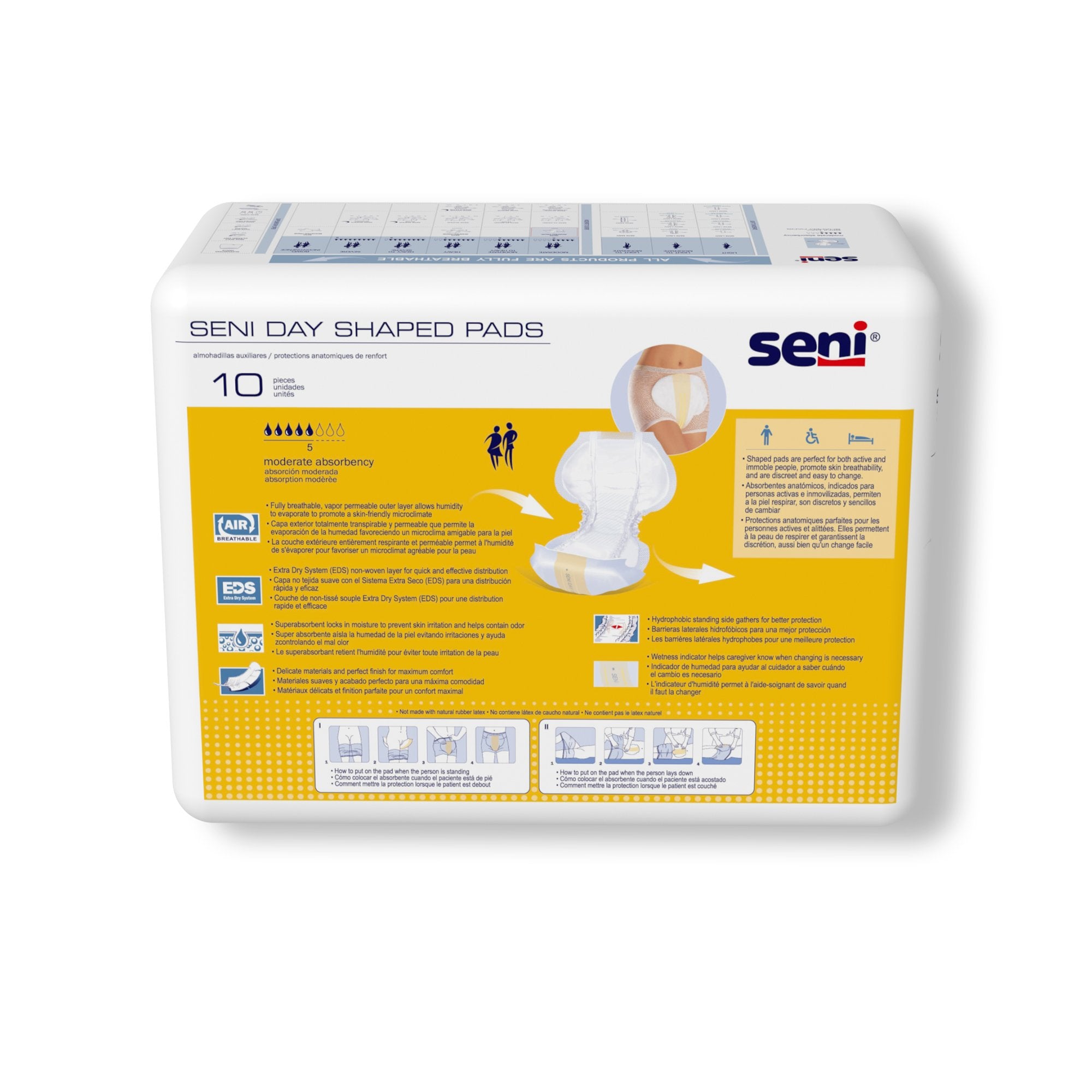 Incontinence Liner Seni® Shaped Day Pads 25 Inch Length Moderate Absorbency Super Absorbent Core One Size Fits Most - image 6