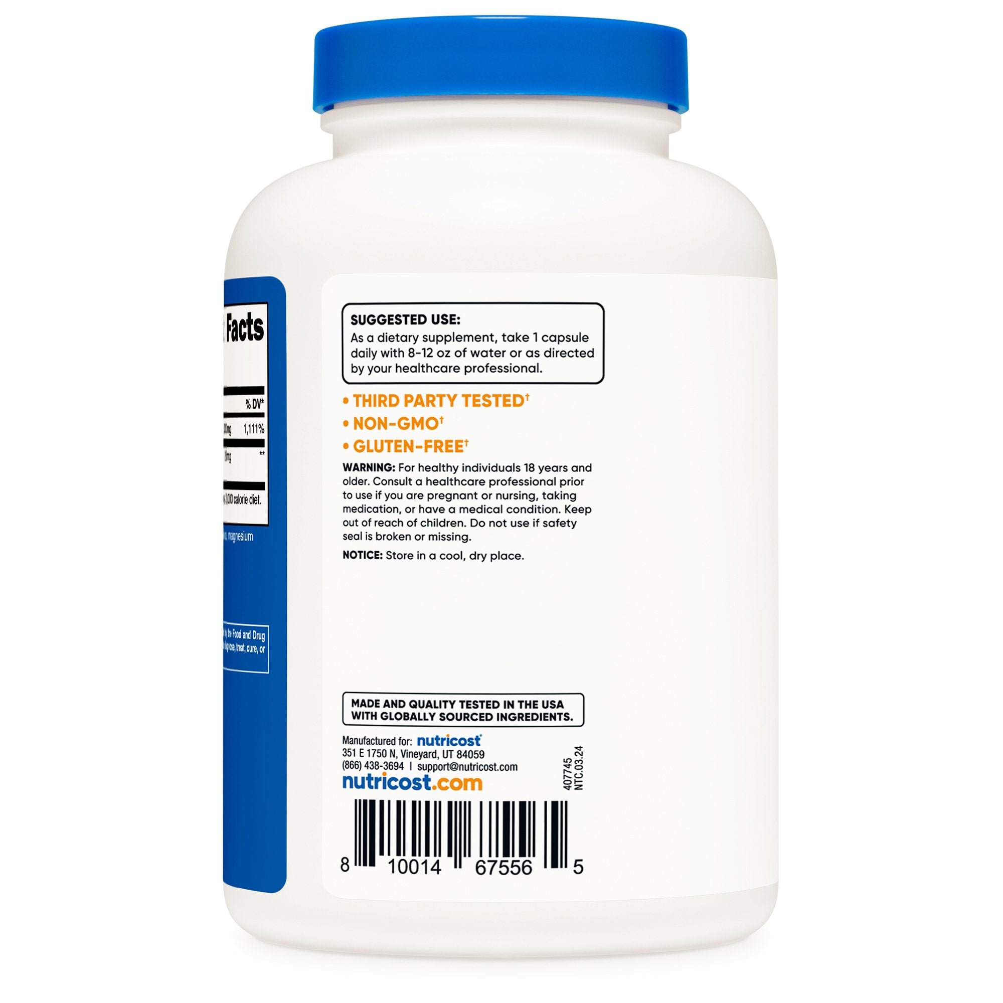 Dietary Supplement nutricost® Vitamin C with Rose Hips Vitamin C / Rose Hips 1,000 mg - 25 mg Strength Capsule 240 Per Bottle - image 2