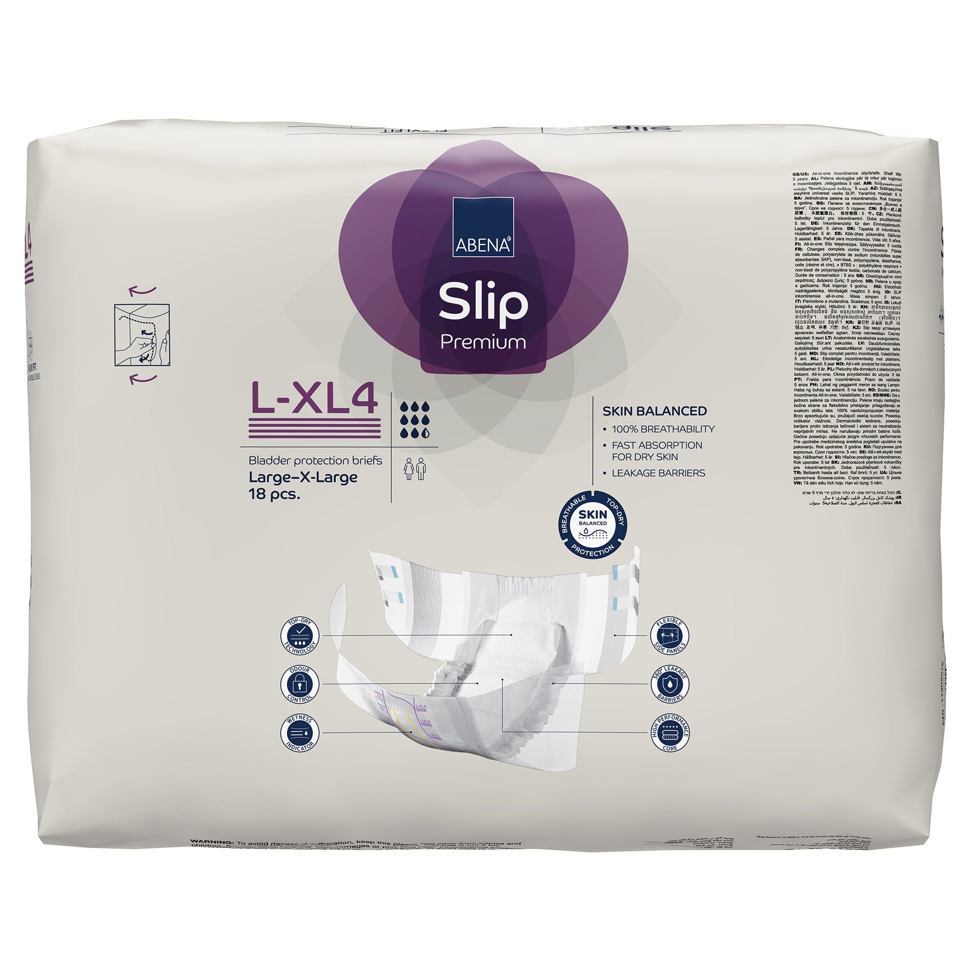 Incontinence Brief Abena Slip Flexi Fit Adult Large / X-Large Unisex Disposable Heavy Absorbency - image 5