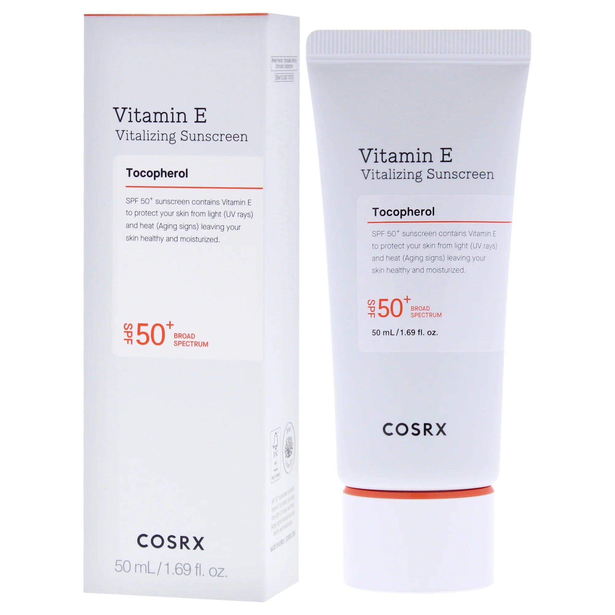 Cosrx Vitamin E Vitalizing Sunscreen SPF 50 plus , 1.69 Oz Sunscreen