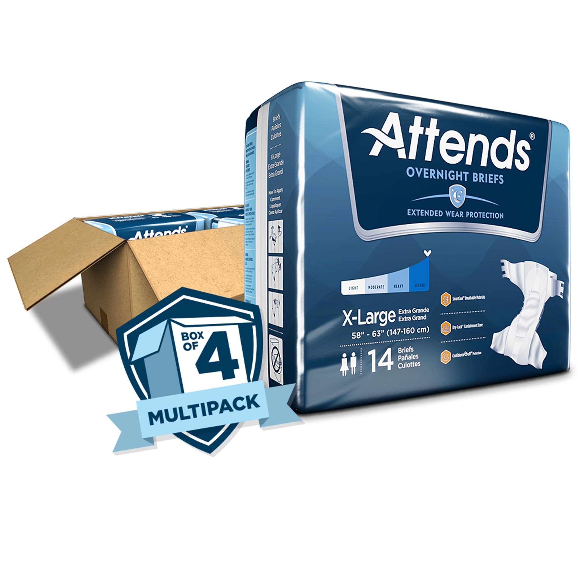 Attends® Briefs with Overnight Protection, X-Large (14 Units)