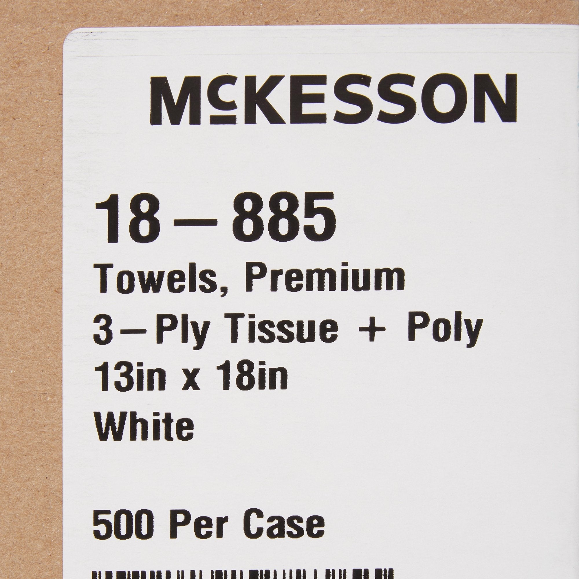 McKesson 3-Ply Tissue Procedure Towels, Polybacked, 13x18" - 500 Pack