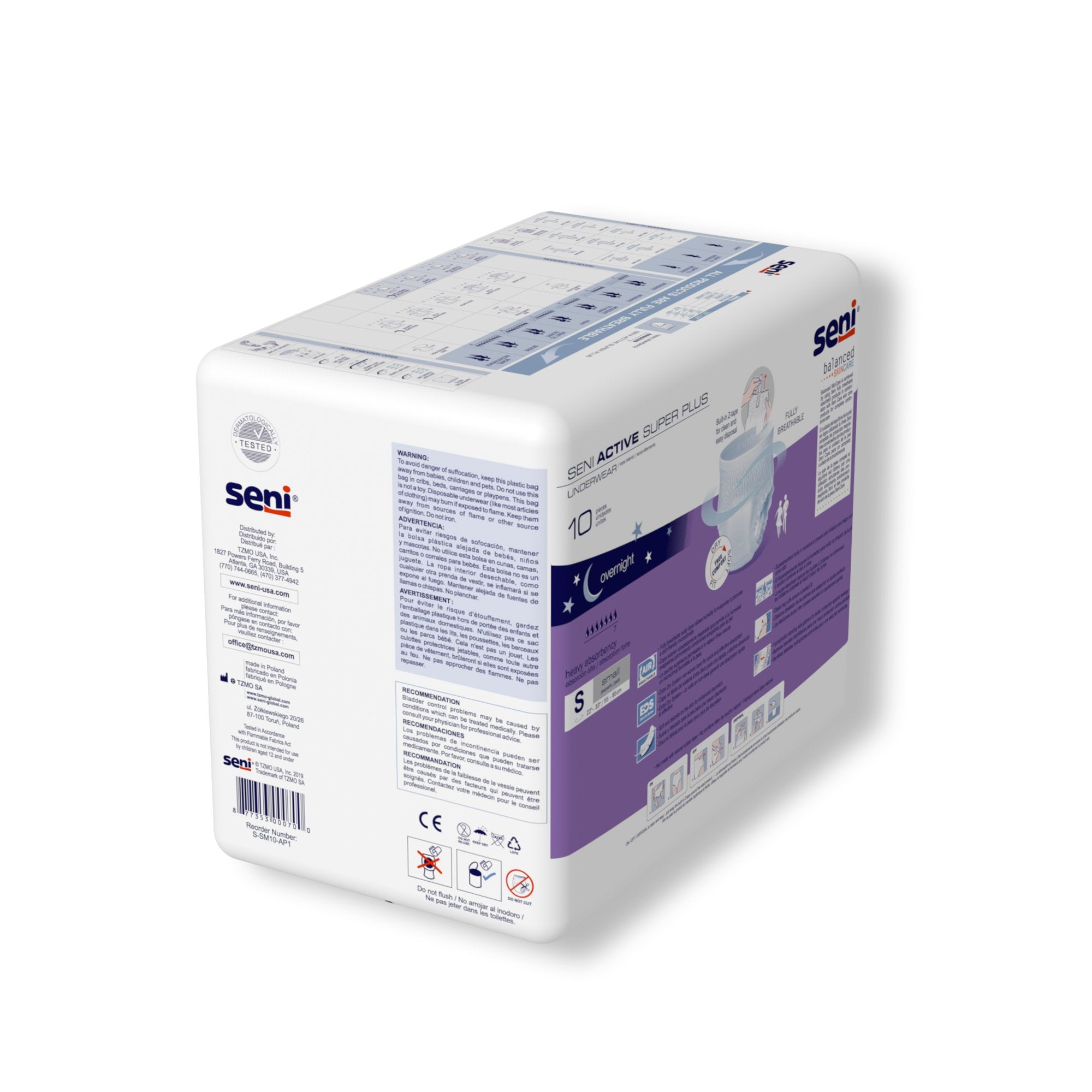 Seni® Active Super Plus Heavy Absorbent Underwear, Small (10 Units)