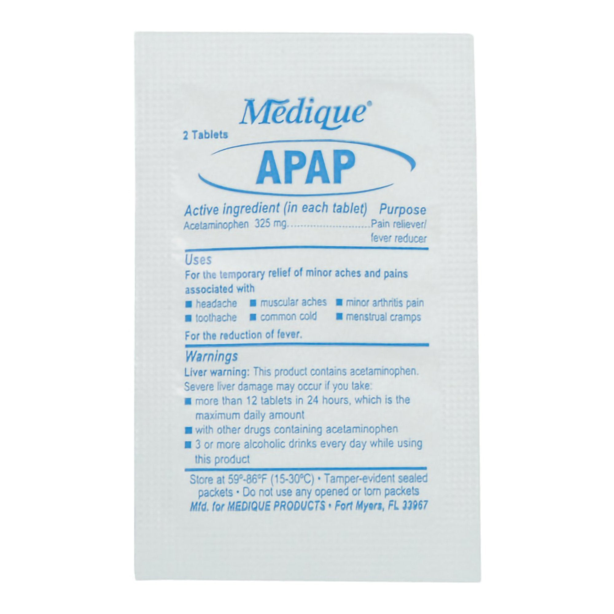 Pain Relief Medique® 325 mg Strength Acetaminophen Tablet 250 per Box - image 2