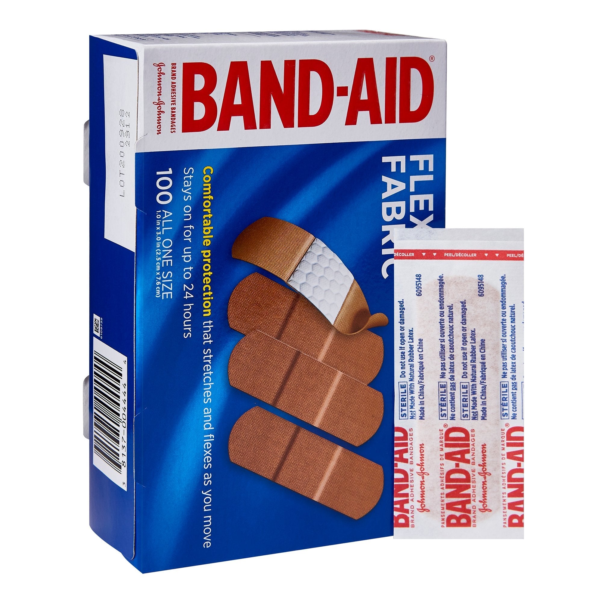 Band-Aid® Flexible Fabric Tan Adhesive Strip, 1 x 3 Inch (100 Units)