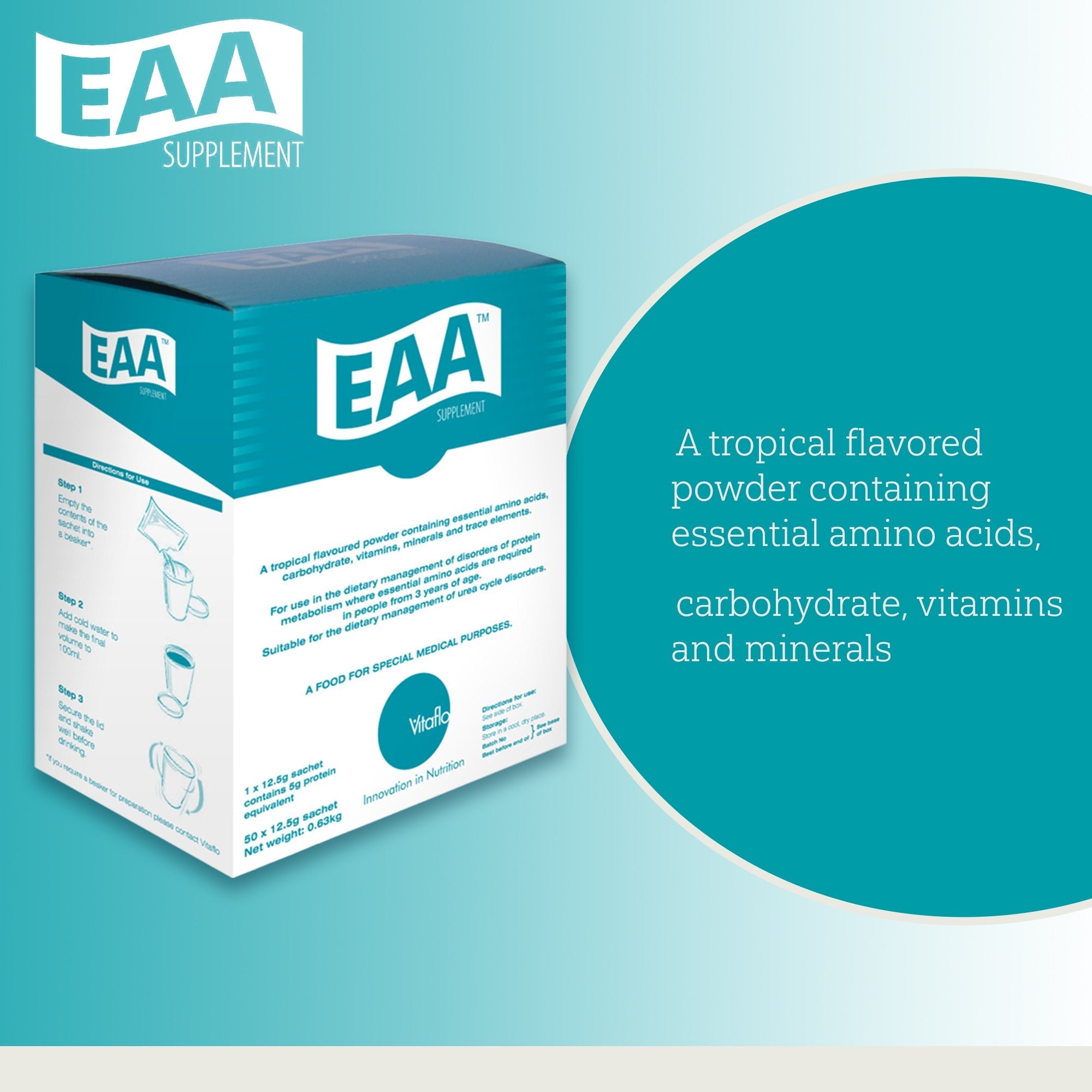 EAA Supplement™ for the Dietary Management of Urea Cycle Disorders, Tropical Flavor (50 Units)