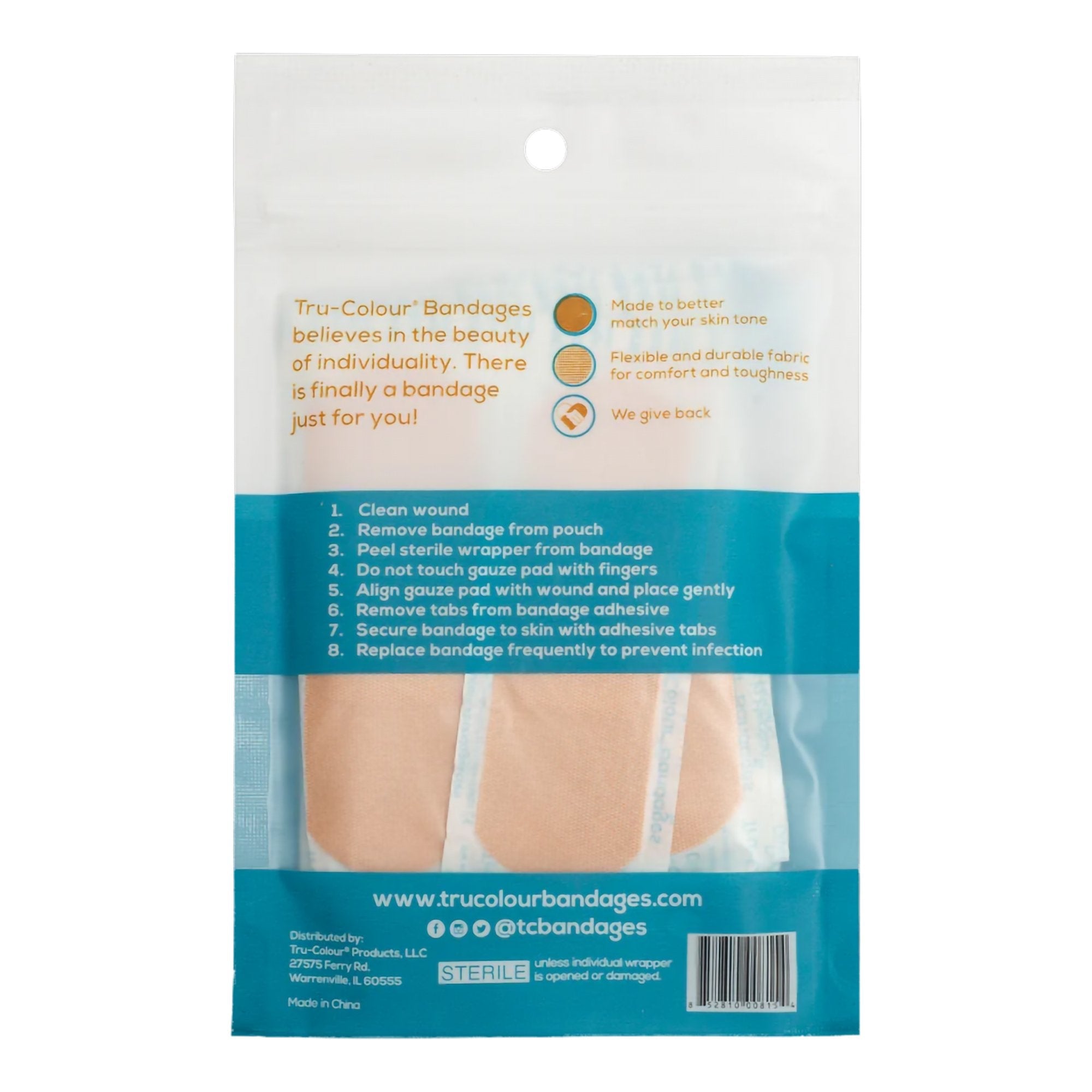Tru-Colour Skin Tone Adhesive Bandages for Fair Skin Tone Shades (30 Units)
