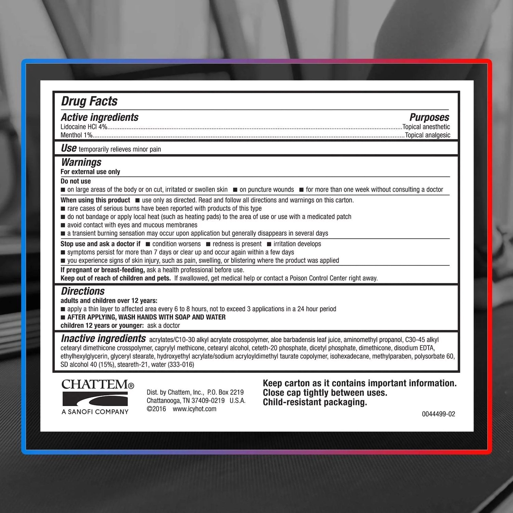 Topical Pain Relief Icy Hot® Lidocaine Cream 2.7 oz. - image 3