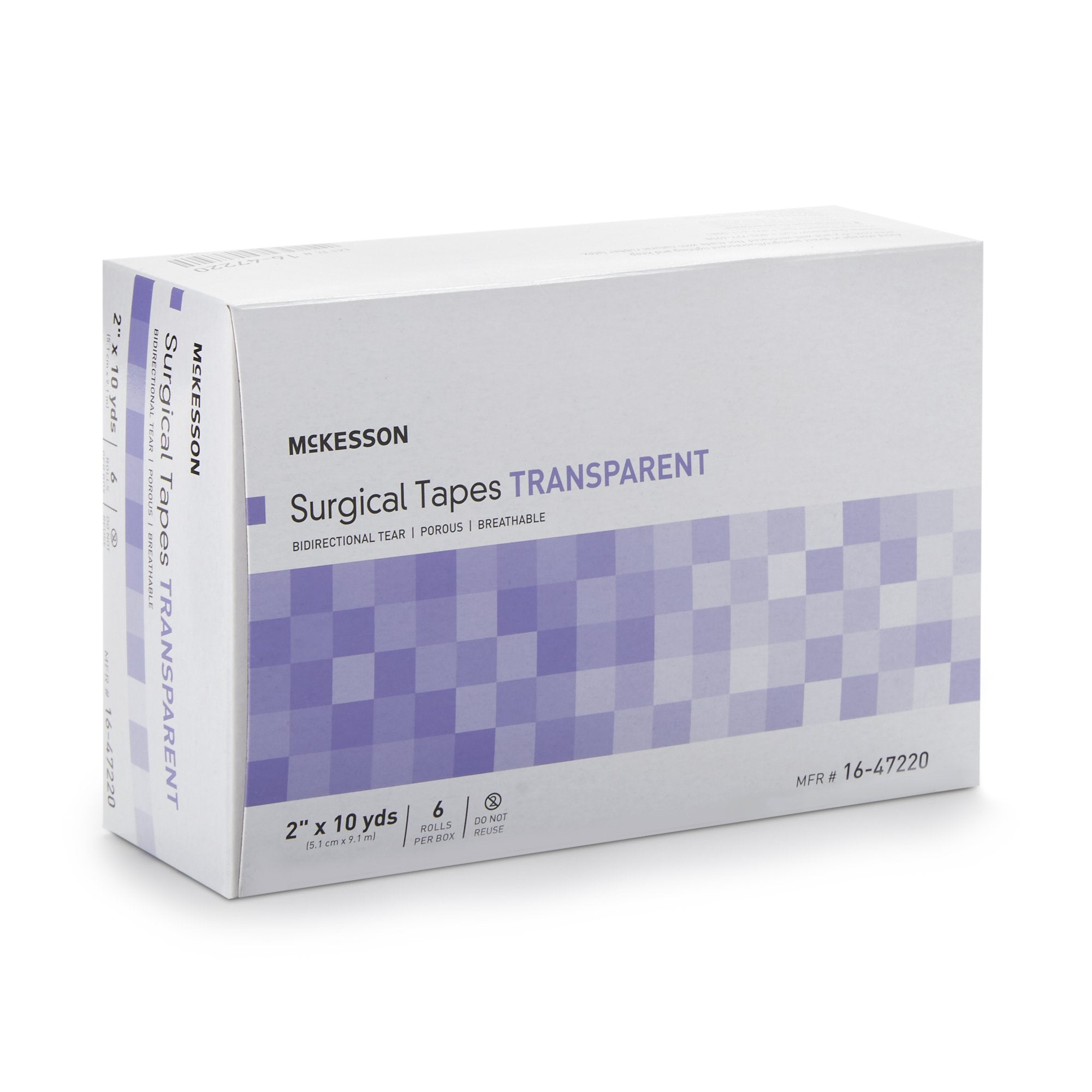 McKesson Plastic Medical Tape, 2 Inch x 10 Yard, Transparent (6 Units)