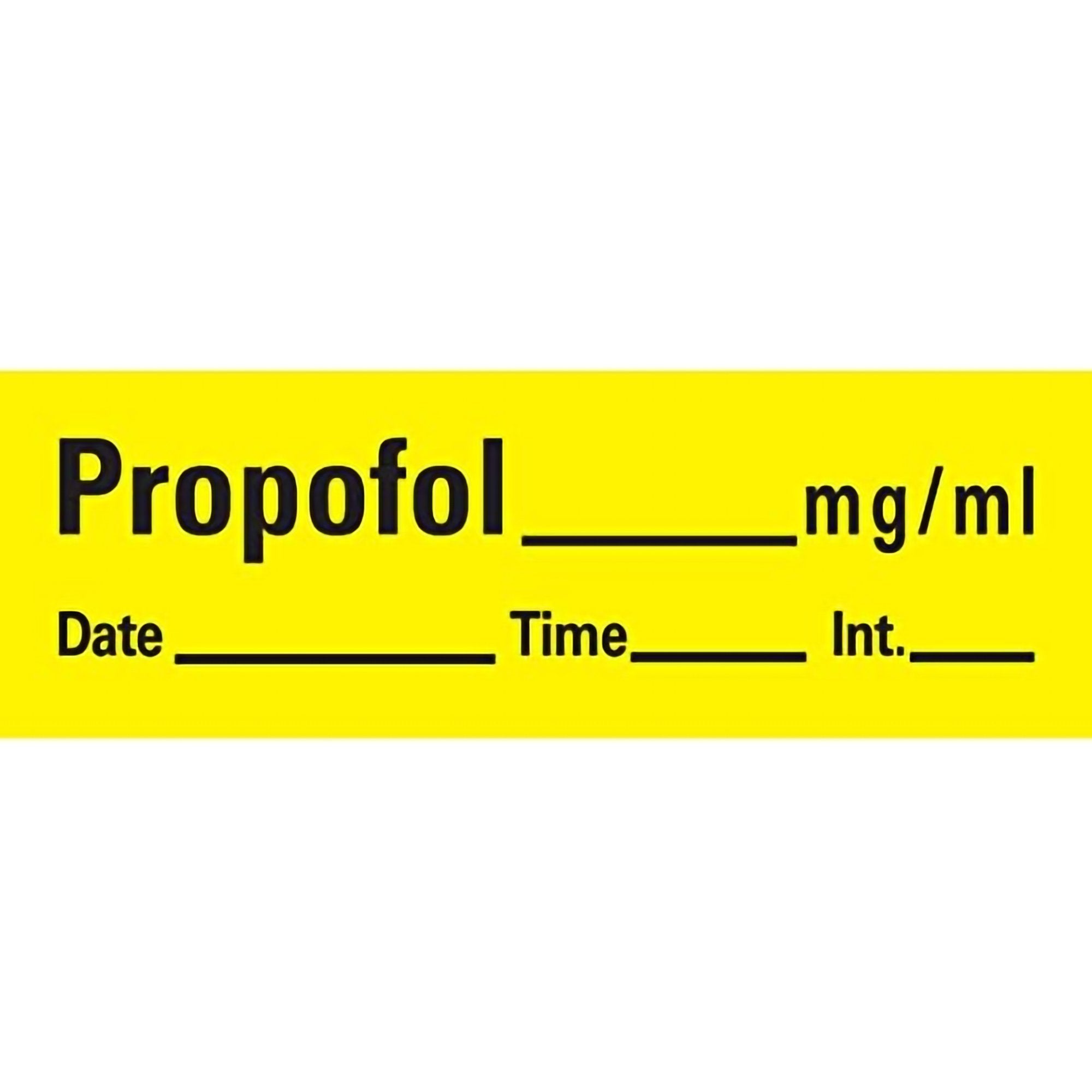Barkley® Drug Label, Propofol_mg/mL Date_Time_Int_ (1 Unit)