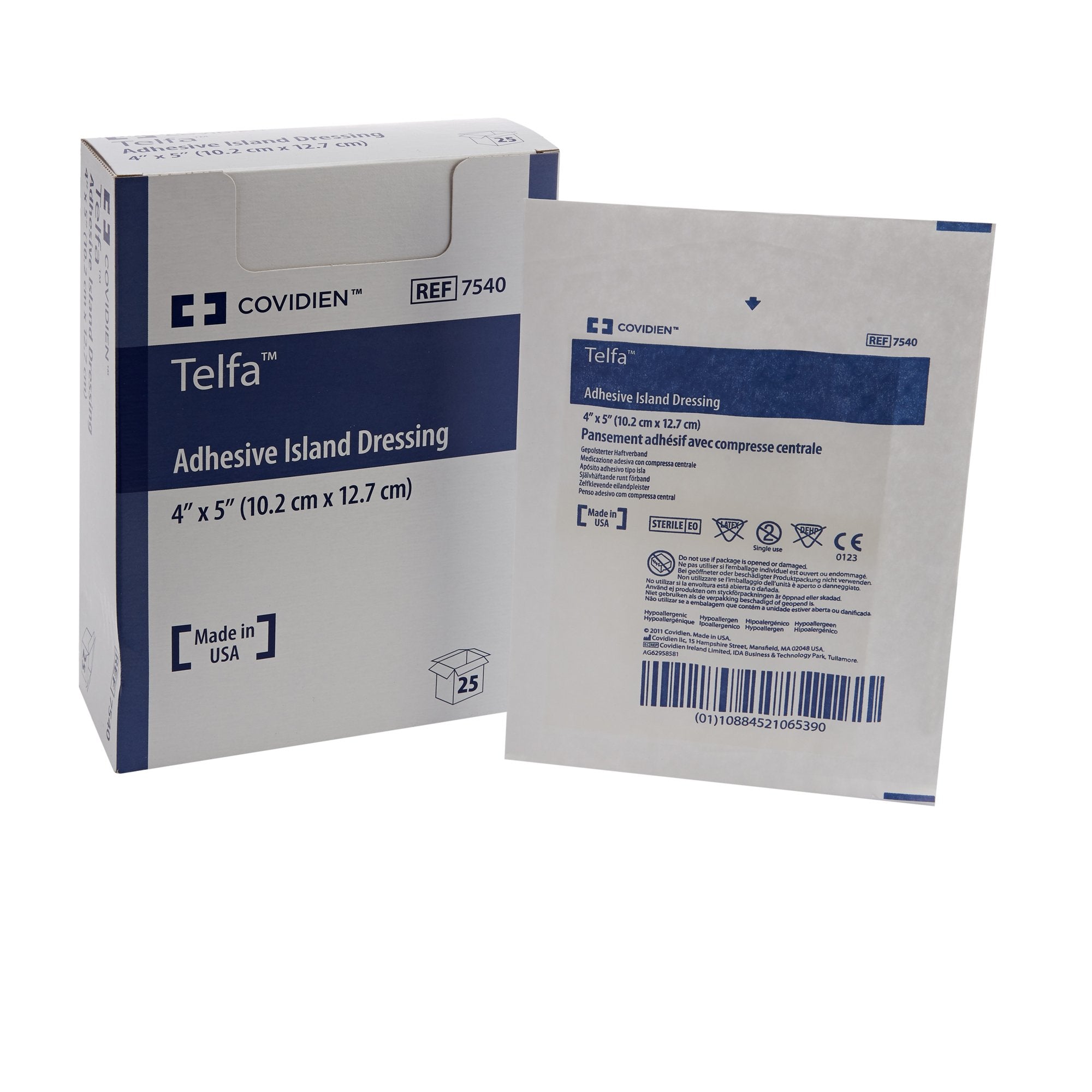 Telfa™ White Adhesive Dressing, 4 x 5 Inch (25 Units)