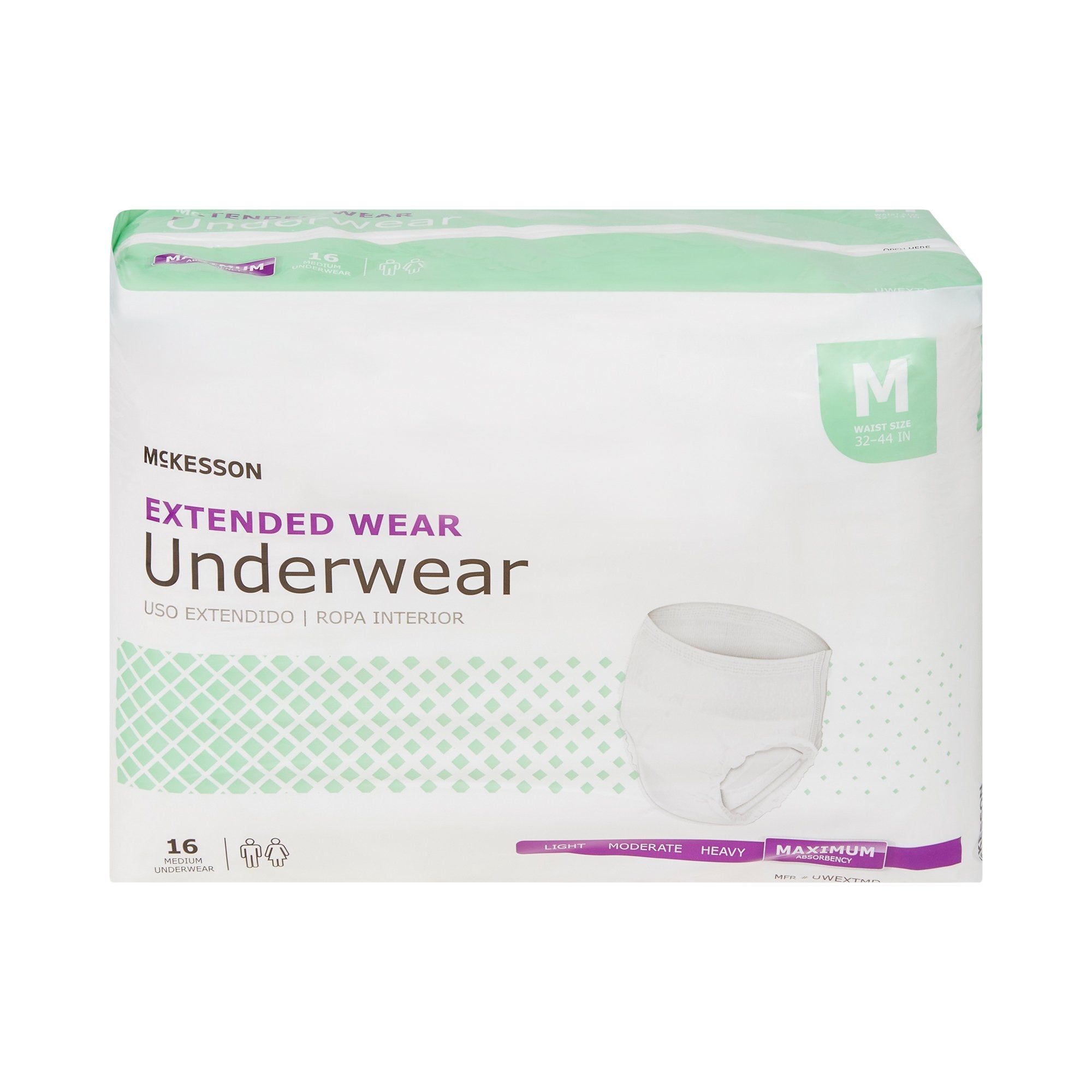 McKesson Extended Wear Maximum Absorbent Underwear, Medium (16 Units)