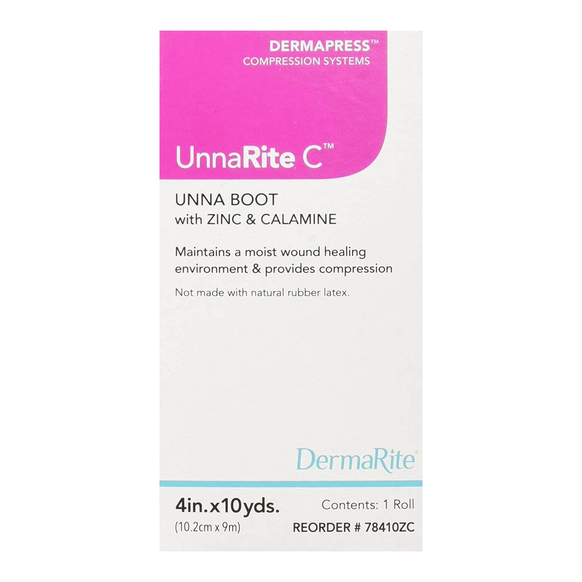 UnnaRite C™ Unna Boot with Calamine and Zinc Oxide, 4 Inch x 10 Yard (1 Unit)