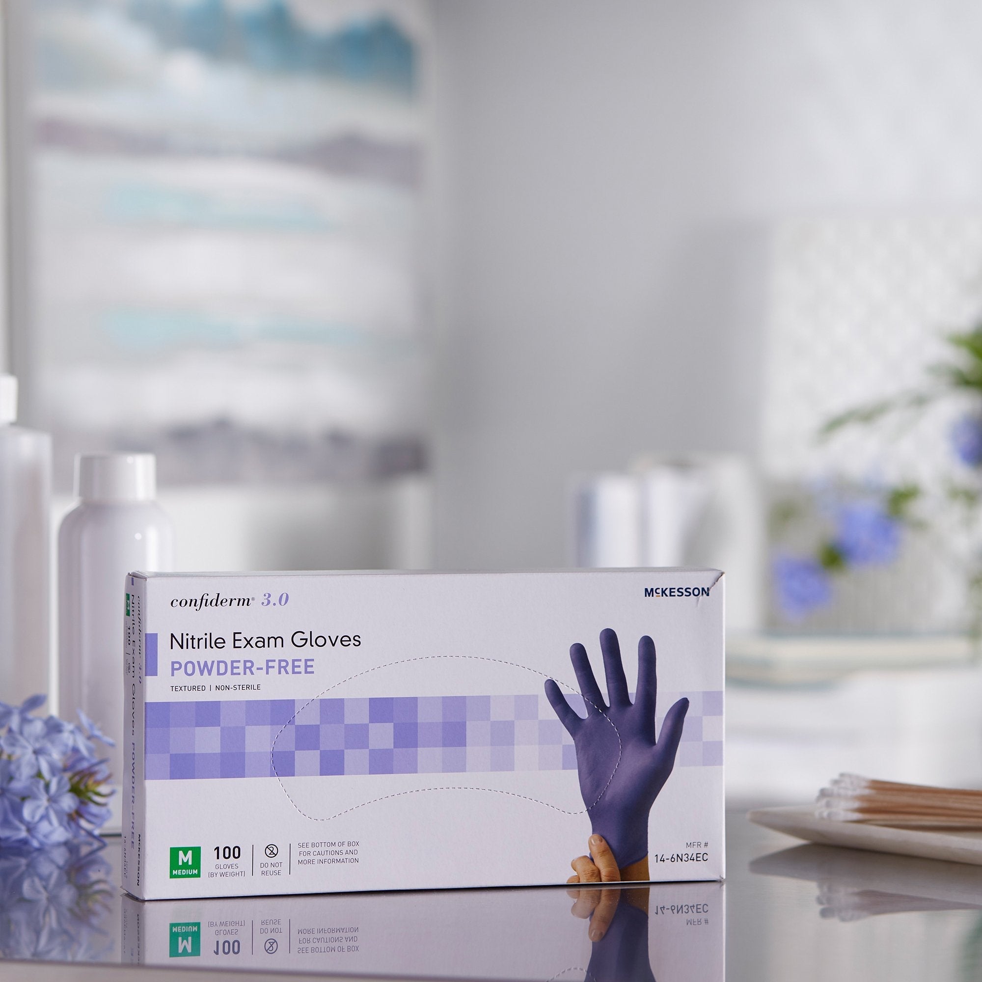 McKesson Confiderm® 3.0 Nitrile Gloves, Medium - Blue, 100ct
