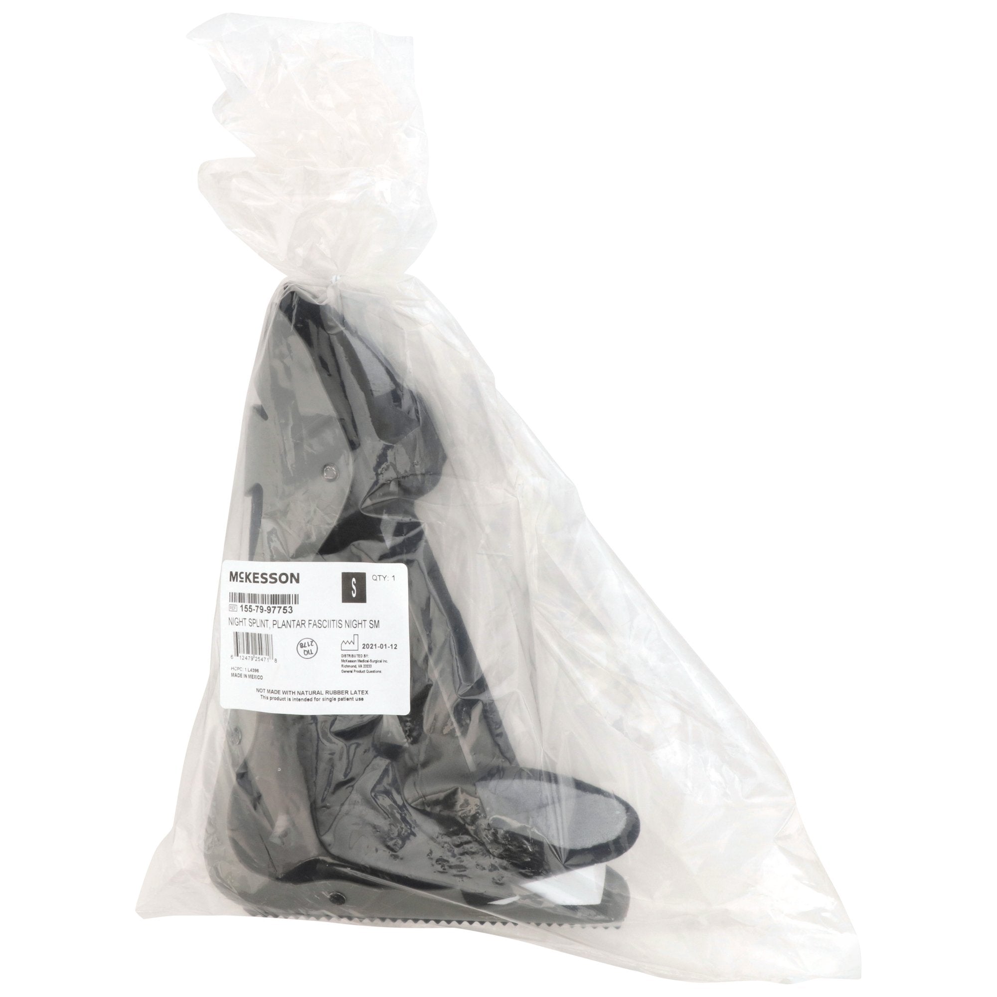 McKesson Adjustable Flexion Straps with Toe Wedge Plantar Fasciitis Night Splint, Small (1 Unit)