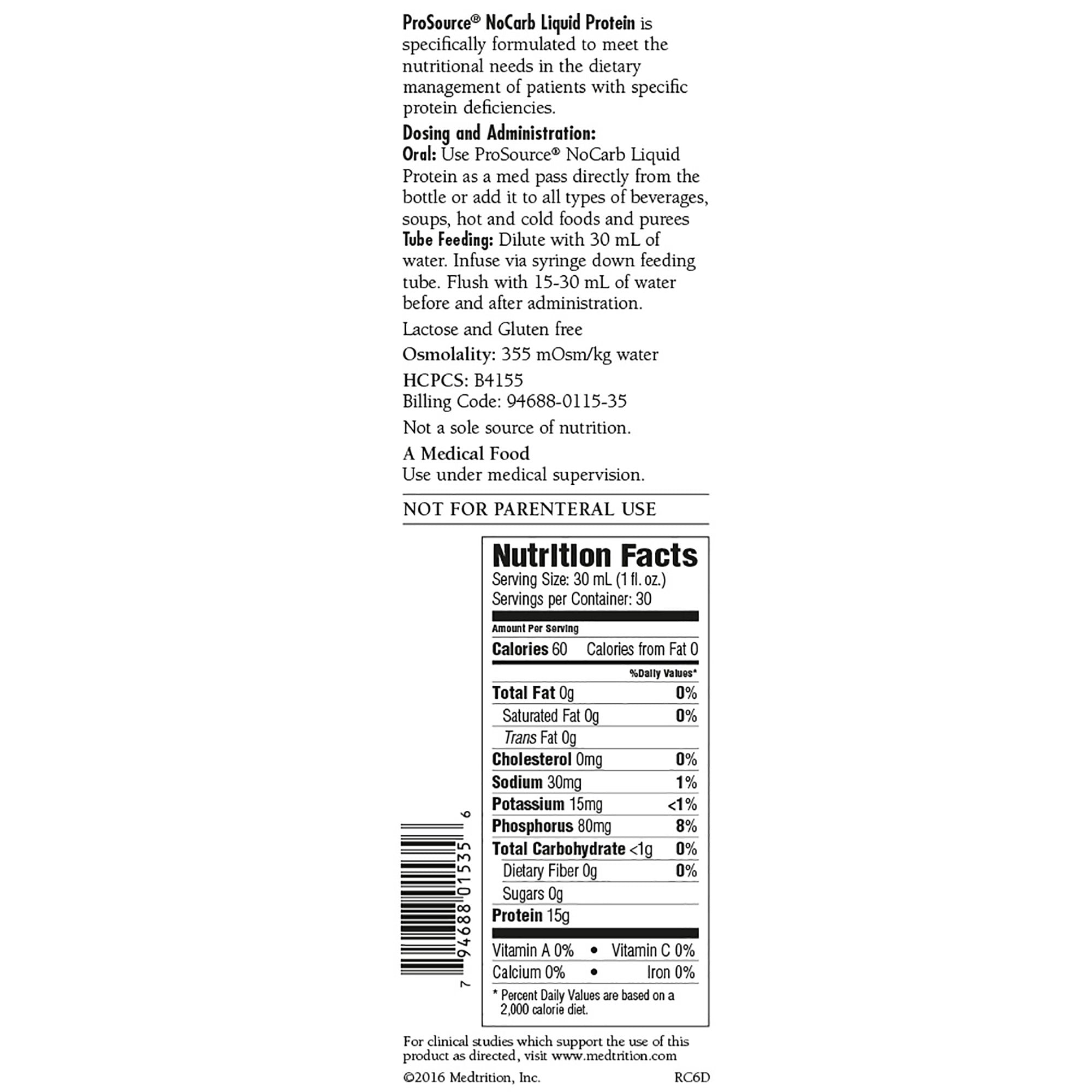 ProSource NoCarb™ Berry Punch Collagen and Whey Protein Formula, 32-ounce Bottle (1 Unit)