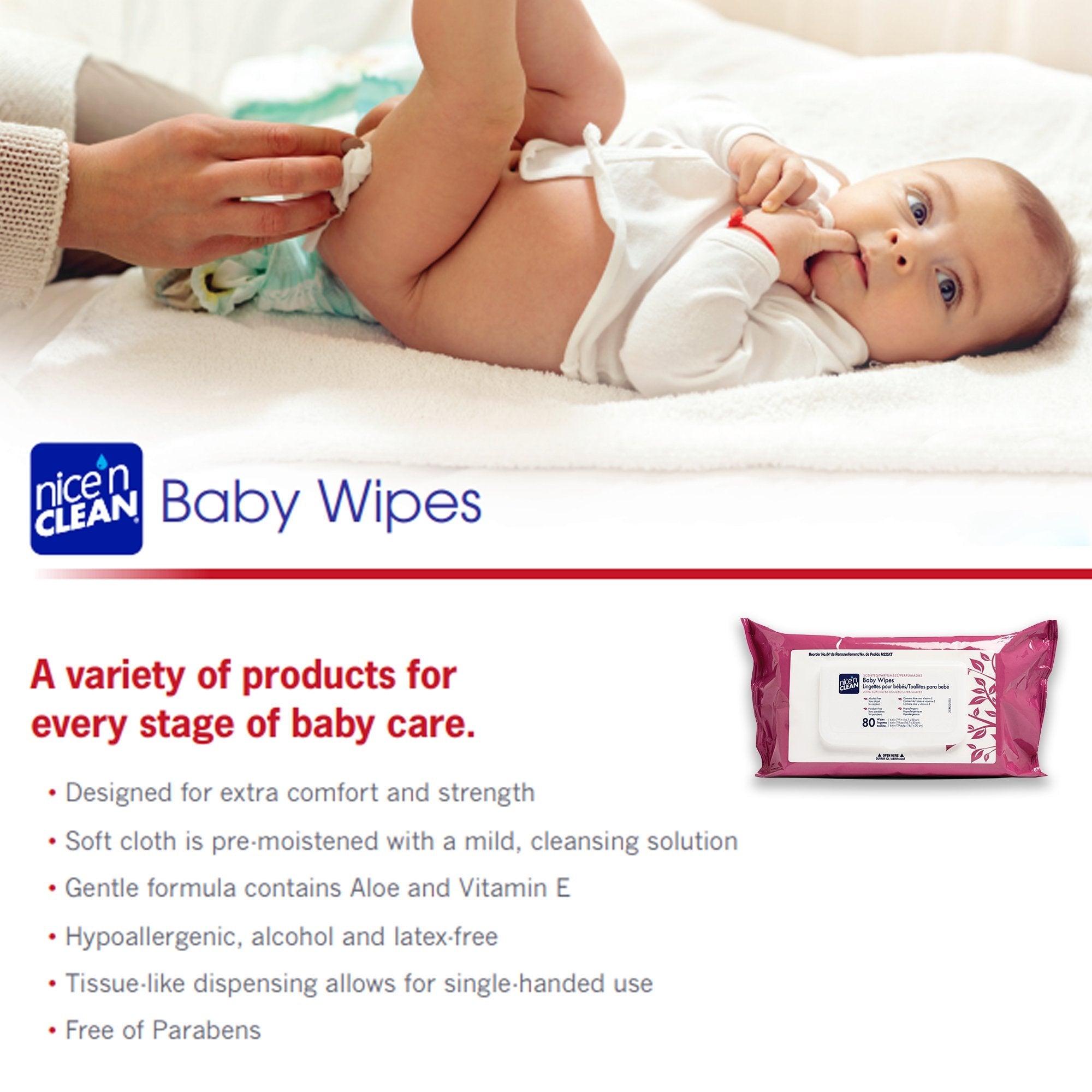 Nice’n Clean® Scented Baby Wipes, Soft Pack (80 Units)