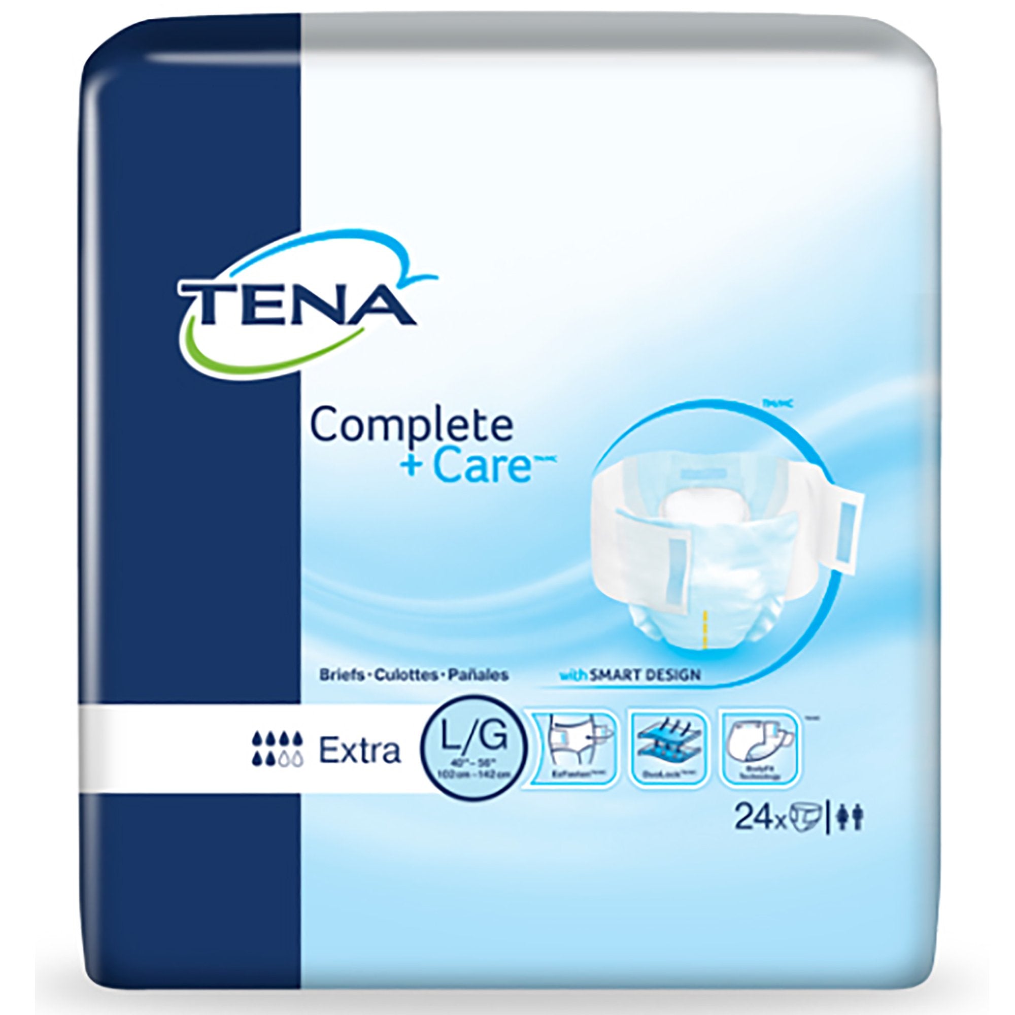 Tena® Complete +Care™ Extra Incontinence Brief, Large (24 Units)
