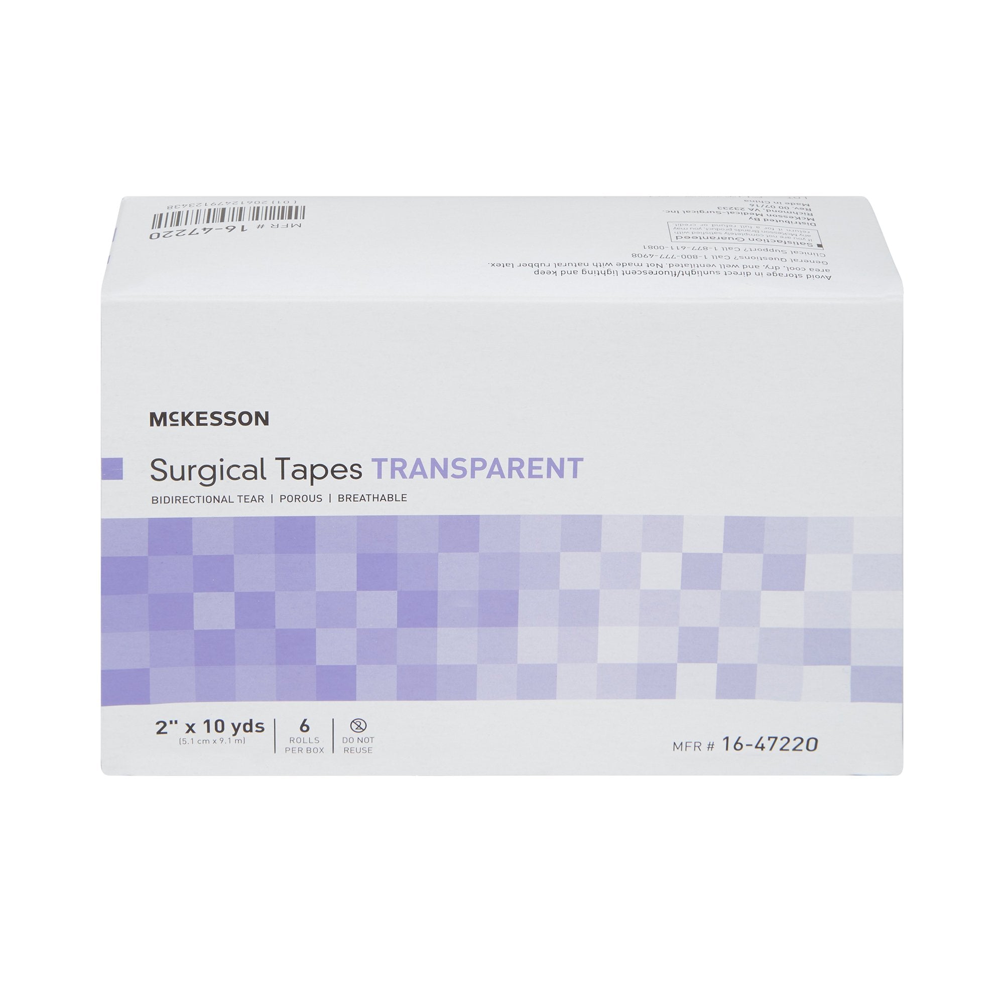 McKesson Plastic Medical Tape, 2 Inch x 10 Yard, Transparent (6 Units)
