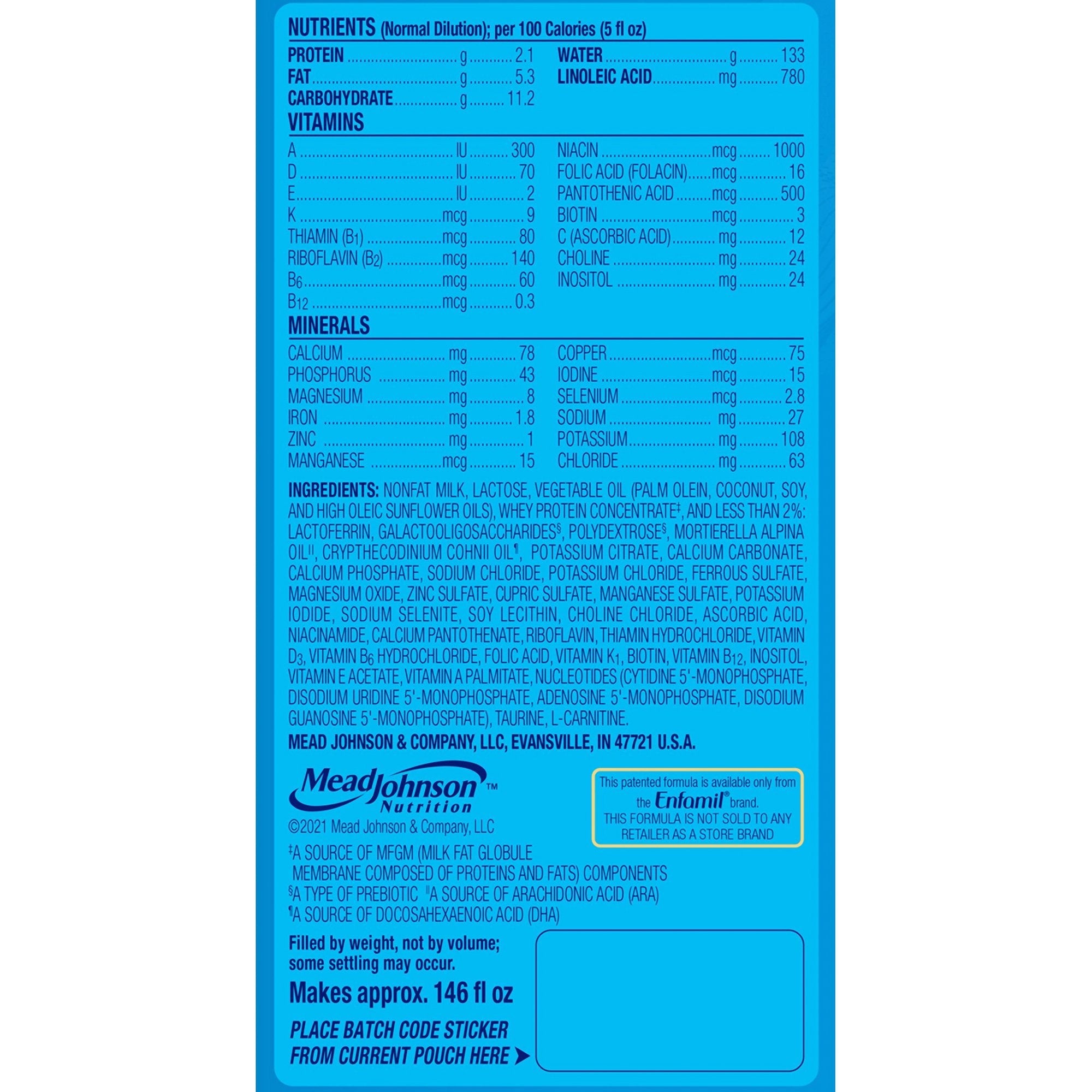 Enfamil™ Enspire™ Infant Formula, 20.5 oz. Powder (1 Unit)