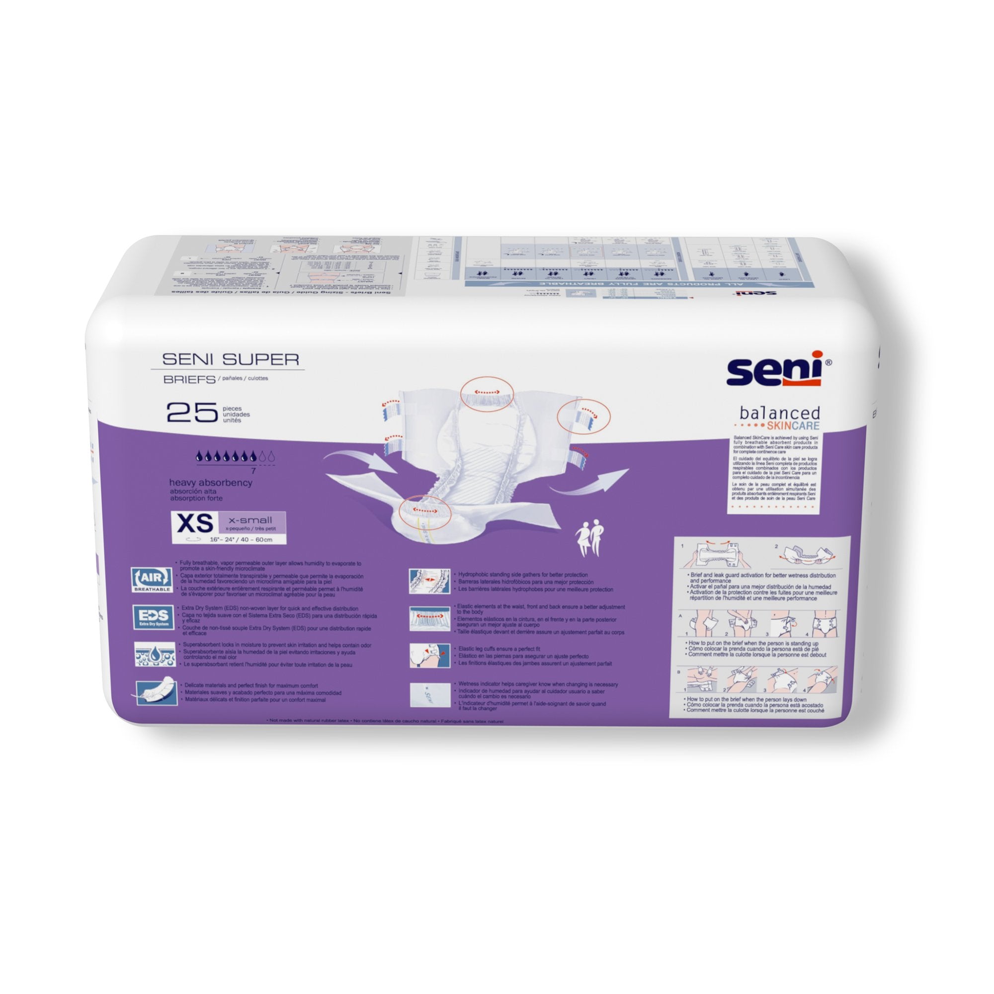 Seni® Super Heavy Absorbency Incontinence Brief, Extra Small (25 Units)