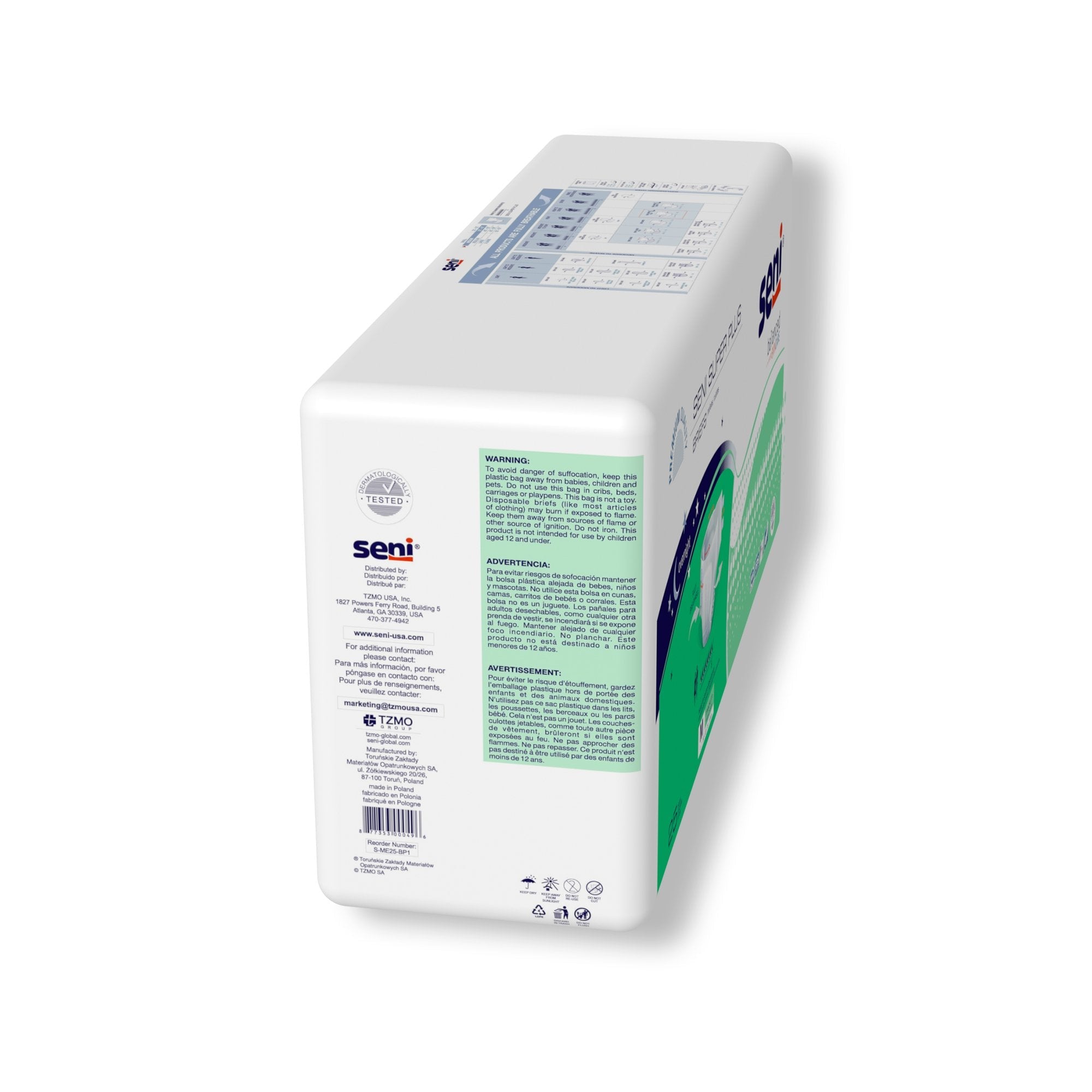 Seni® Super Plus Severe Absorbency Incontinence Brief, Medium (25 Units)