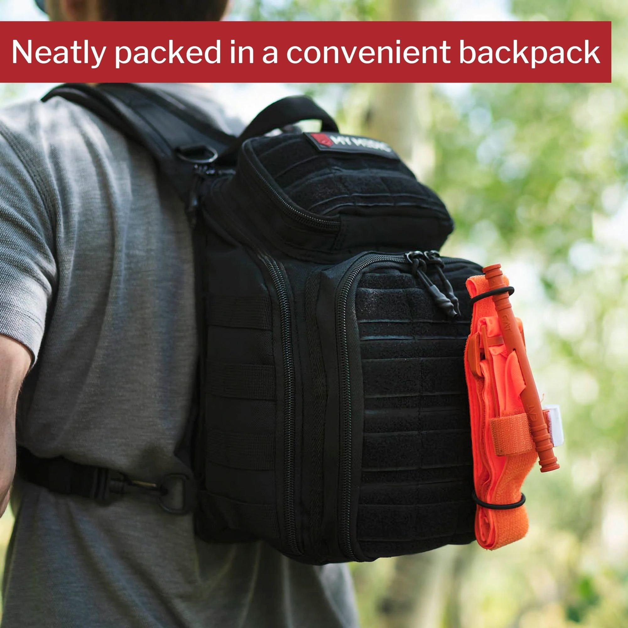 My Medic Recon First Aid Kit Backpack with Emergency Medical Supplies - Red (1 Unit)