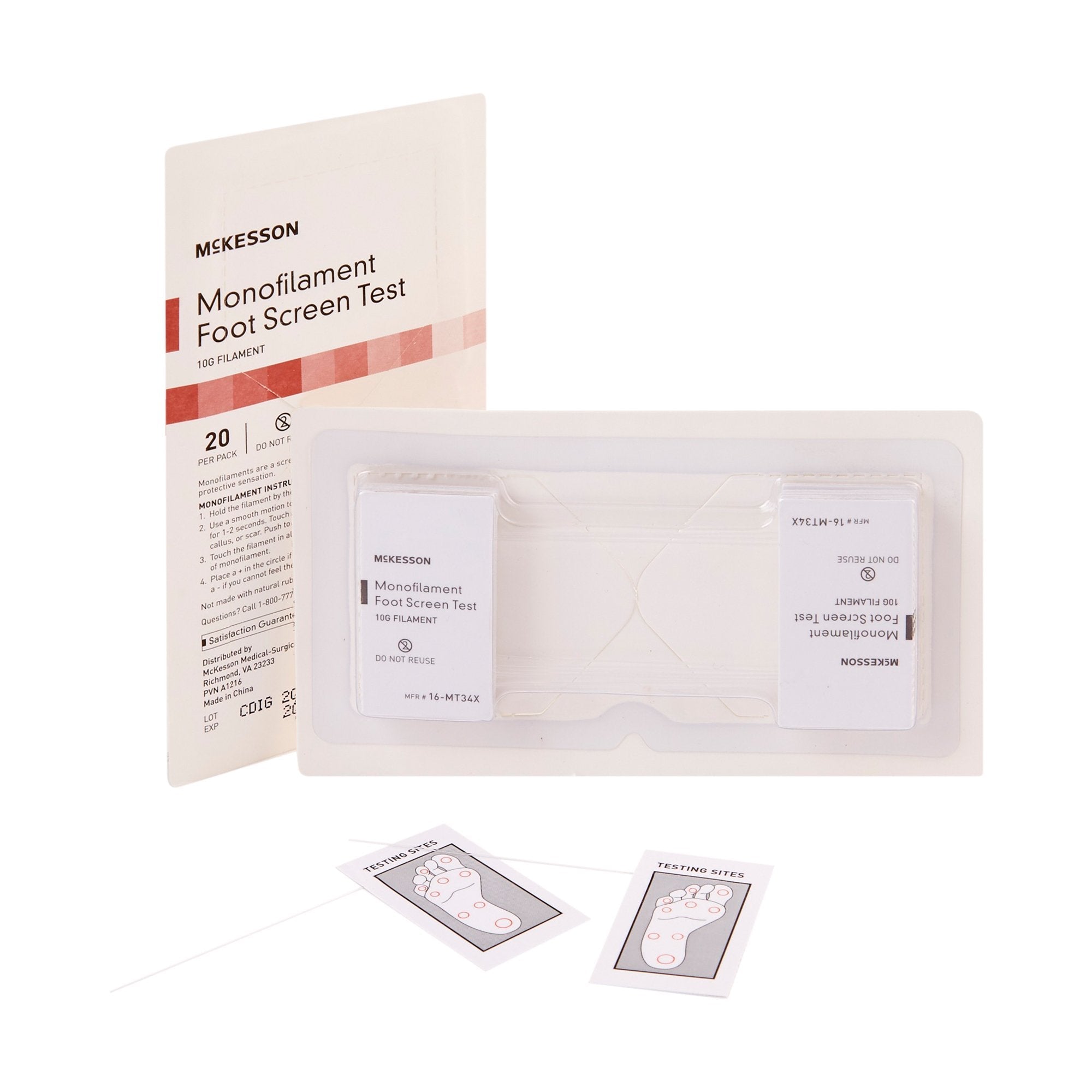 McKesson Monofilament Sensory Test - Diabetic Foot Ulcer Screening Tool, 20-Pack