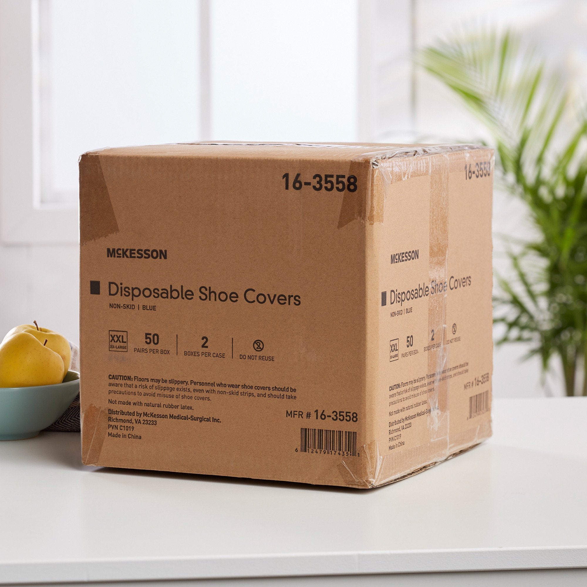 McKesson Shoe Covers, 2X-Large, Nonskid Sole, Blue (2 Units)