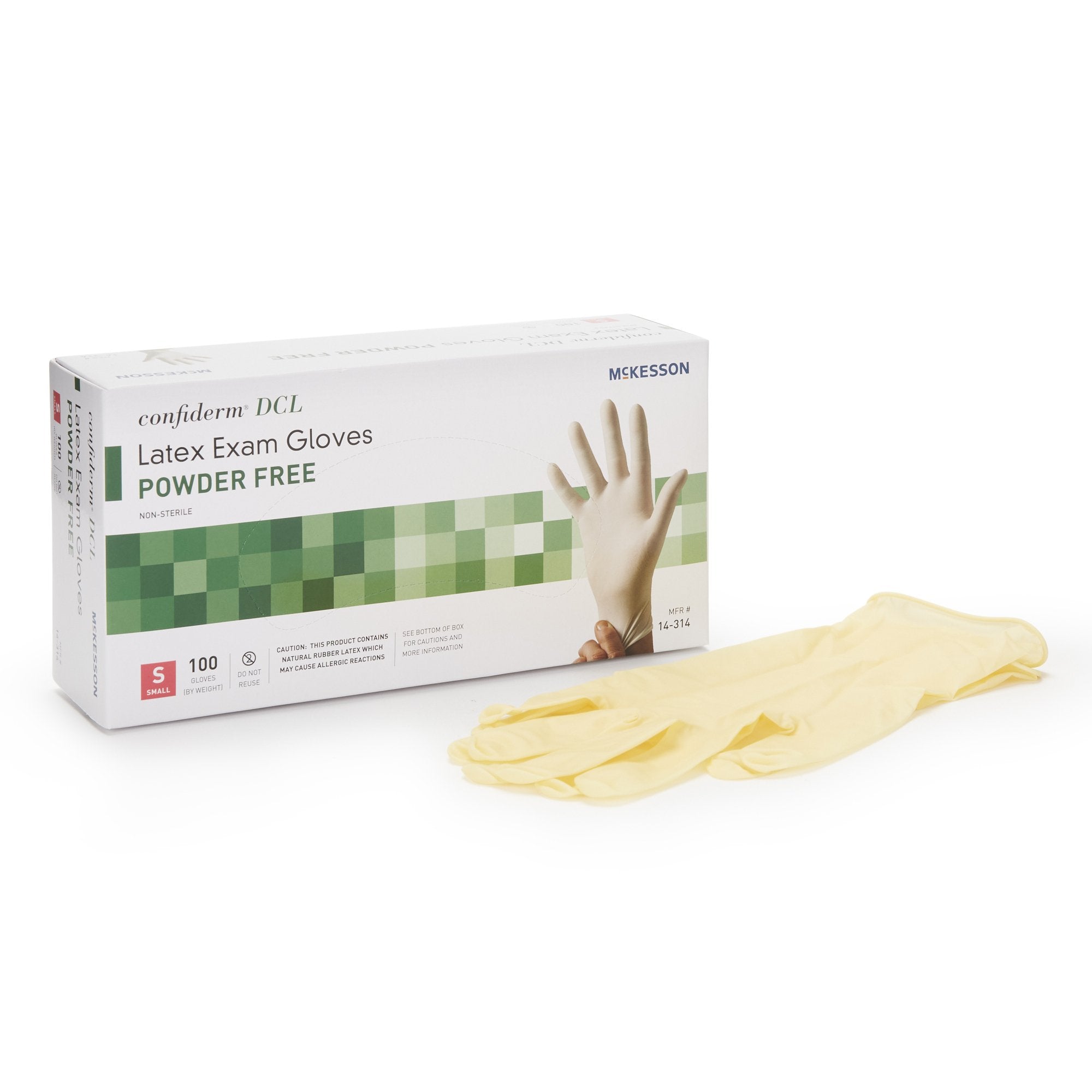 McKesson Confiderm® Latex Exam Glove, Small, Ivory (100 Units)