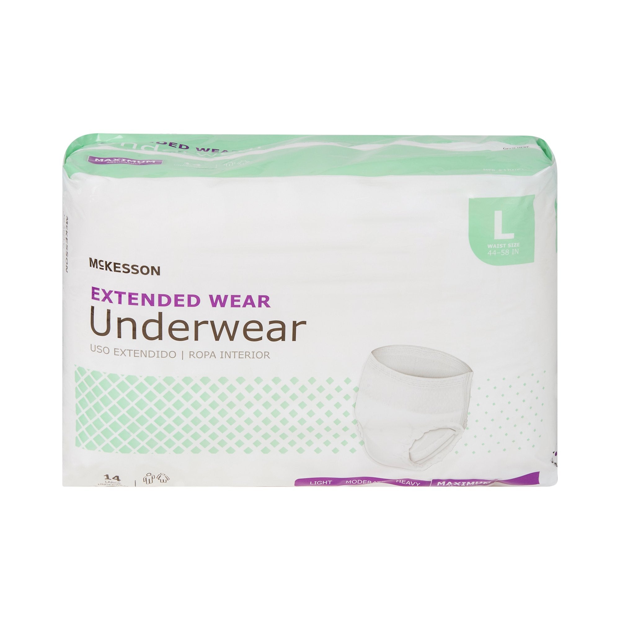 McKesson Extended Wear Maximum Absorbent Underwear, Large (14 Units)