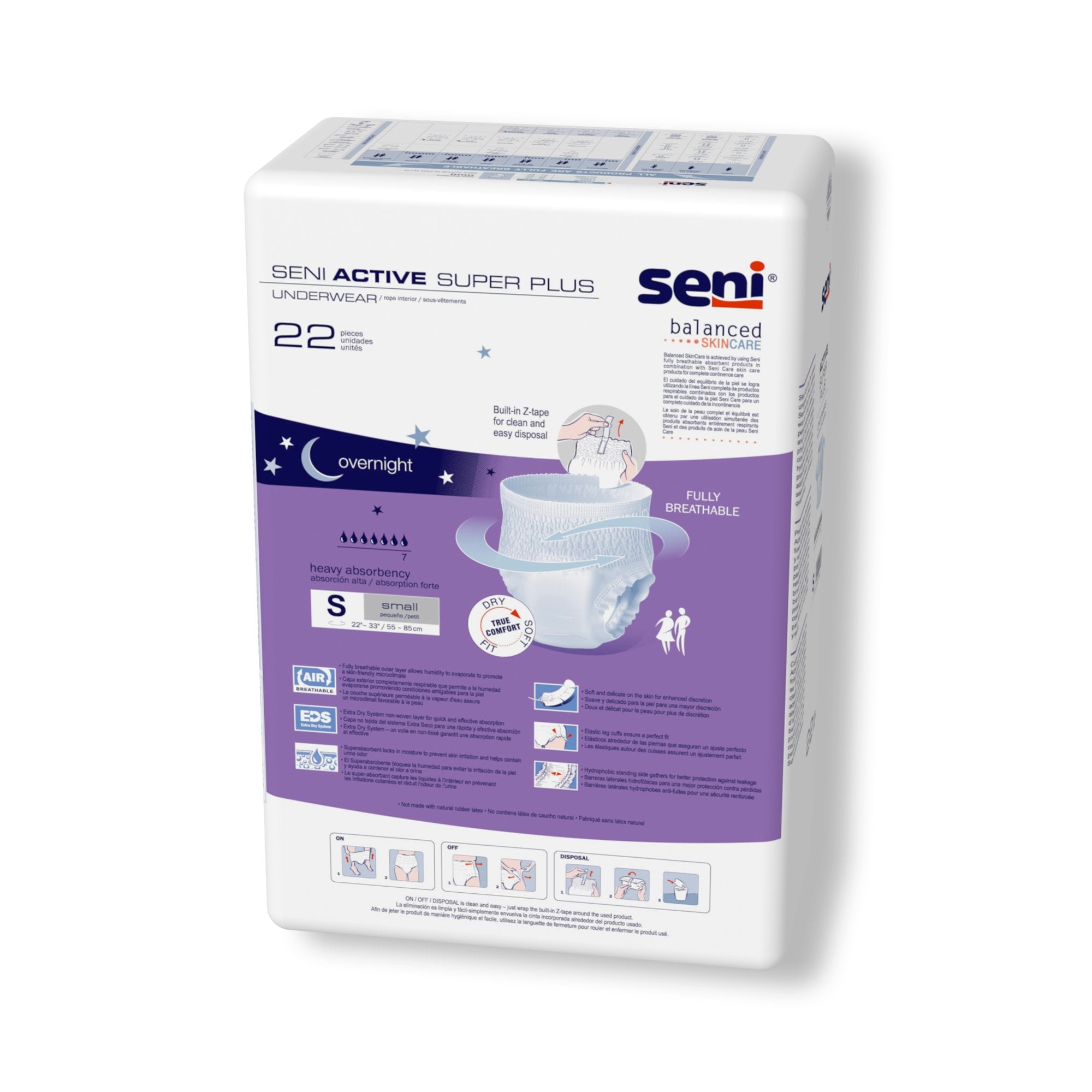 Seni® Active Super Plus Heavy Absorbent Underwear, Small (22 Units)