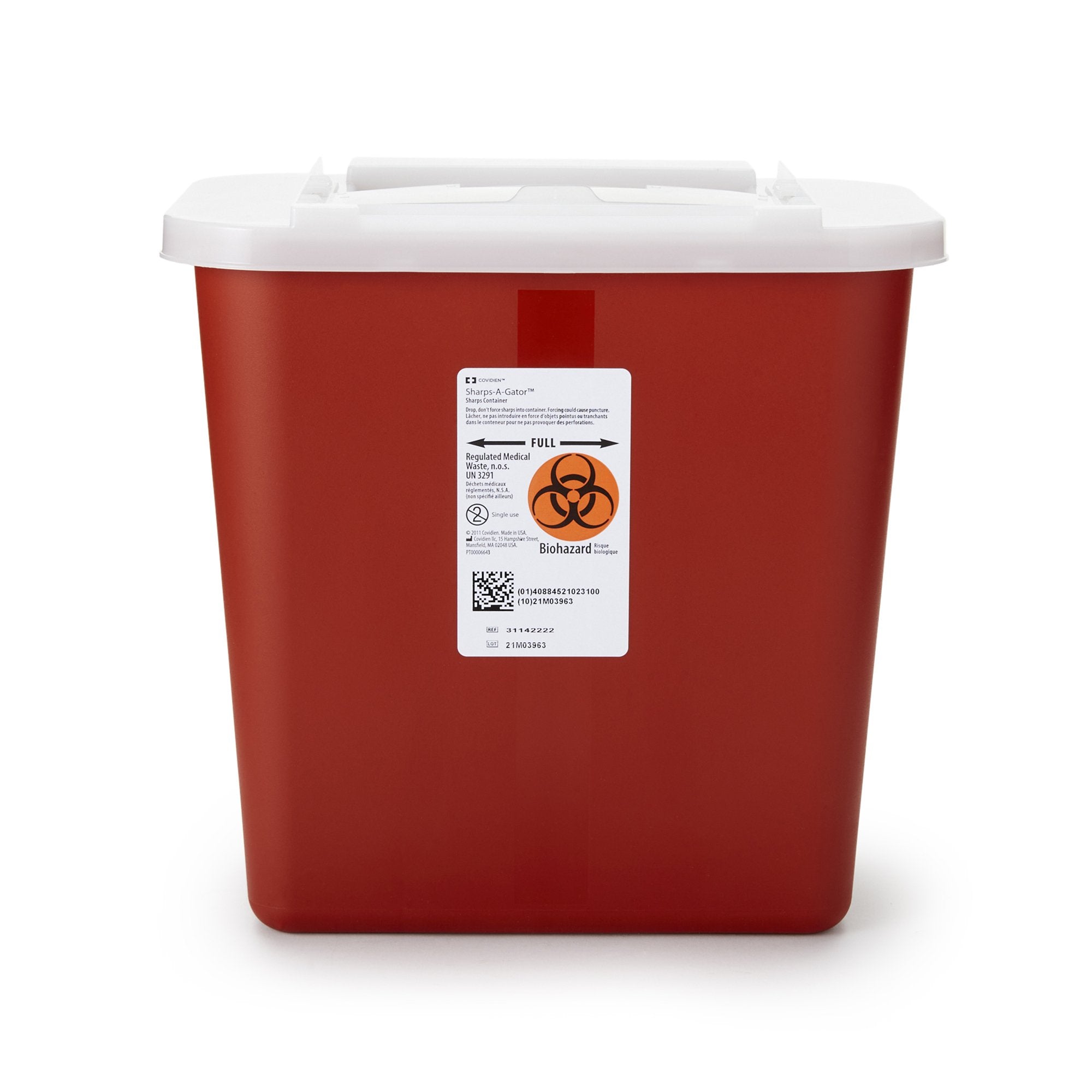 Sharps-A-Gator™ Sharps Container, 2 Gallon, 10-1/4 x 7 x 10-1/2 Inch (20 Units)