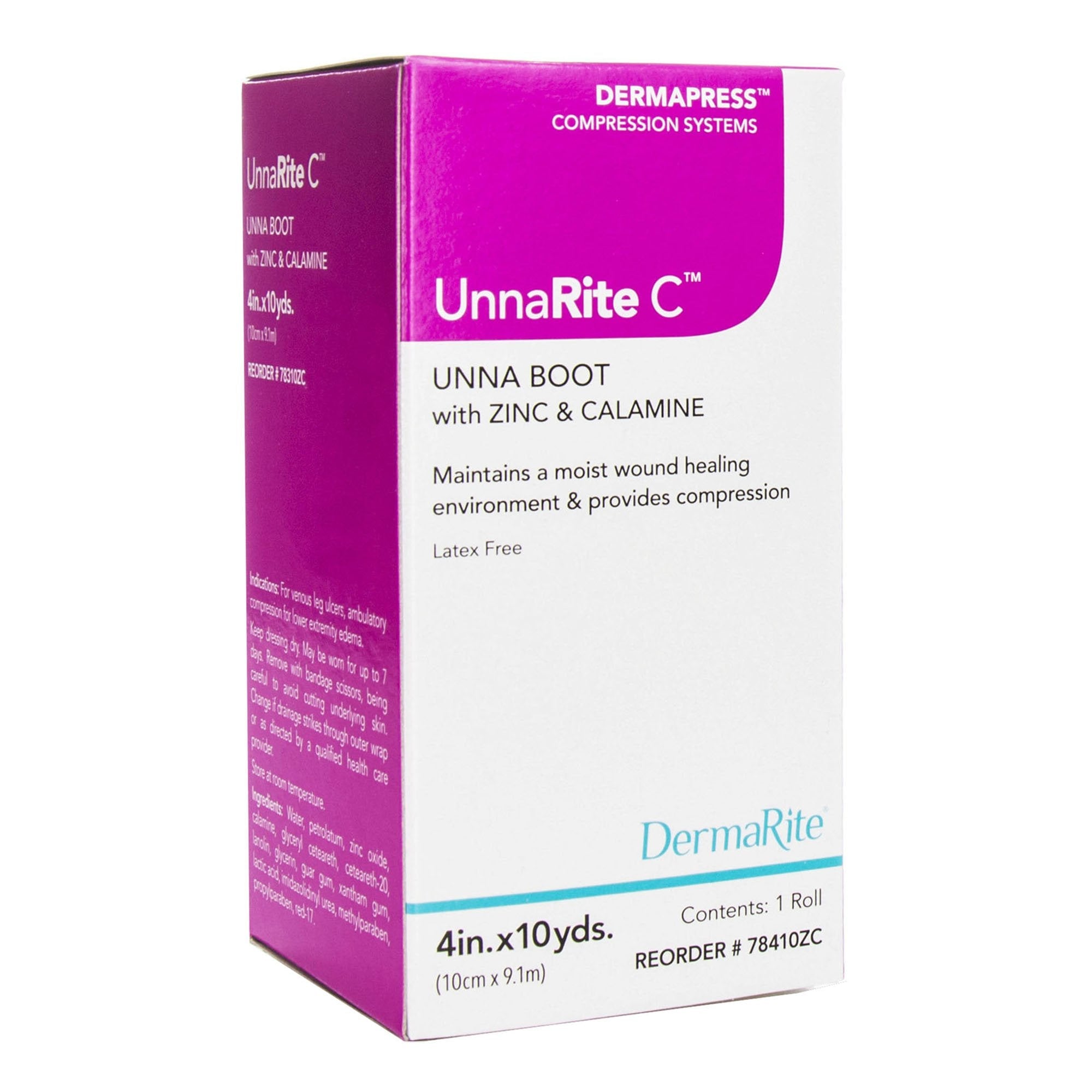 UnnaRite C™ Unna Boot with Calamine and Zinc Oxide, 4 Inch x 10 Yard (1 Unit)