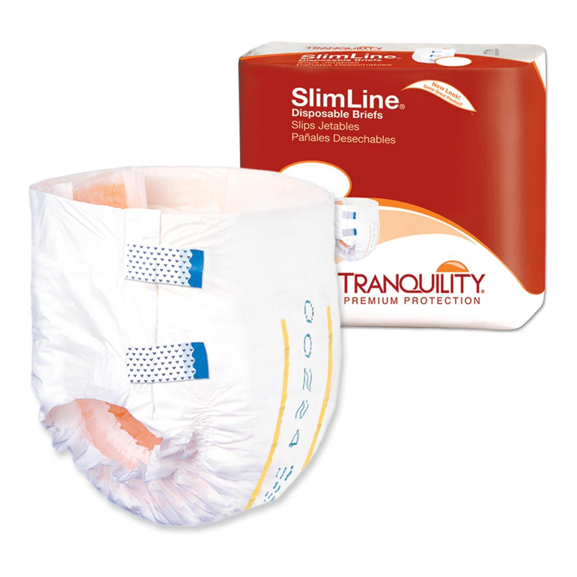 Tranquility SlimLine Heavy Absorbency Incontinence Briefs, Large - 12 Pack