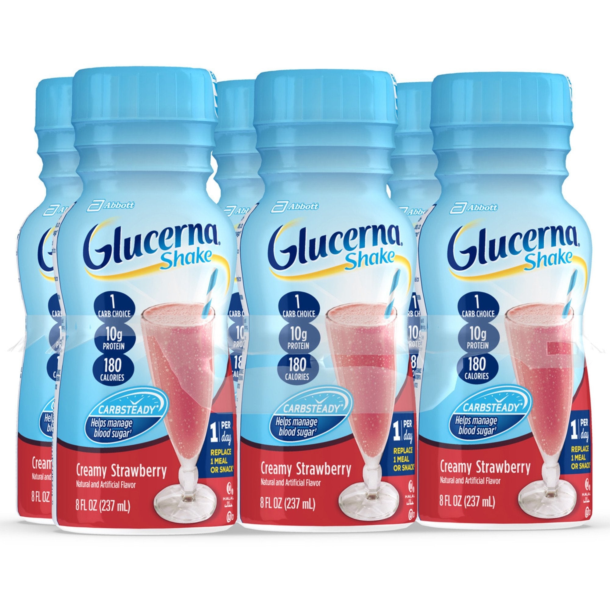 Glucerna Original Shake, Creamy Strawberry, 8 oz - Diabetic Support Formula