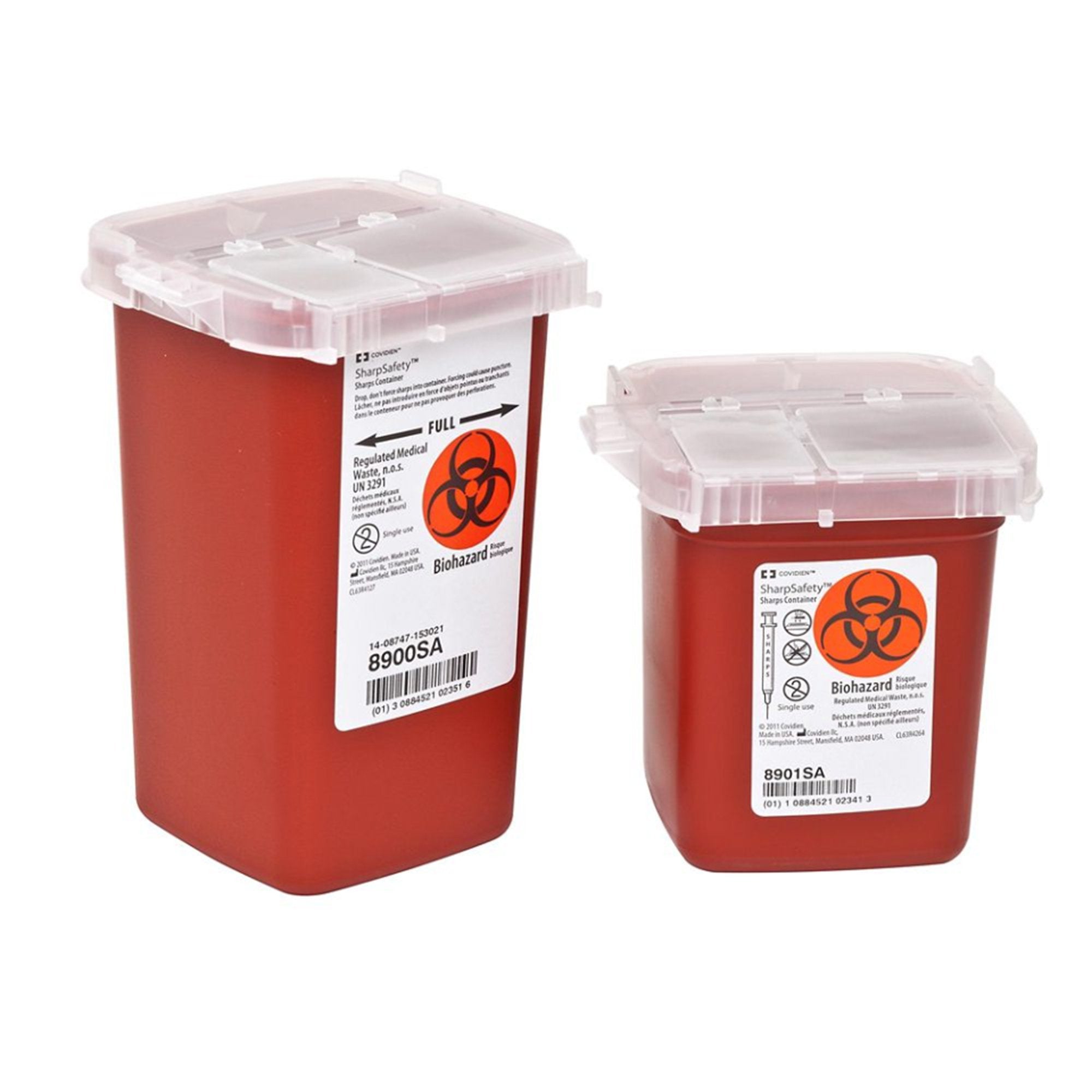 SharpSafety™ Phlebotomy Sharps Container, 1 Quart, 6¼ x 4½ x 4¼ Inch (100 Units)