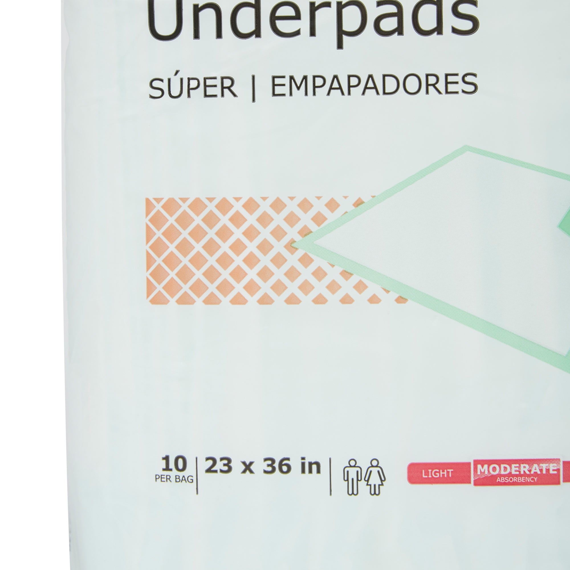 McKesson Super Absorbent Underpads 23x36, Moderate Absorbency - 10 Pack