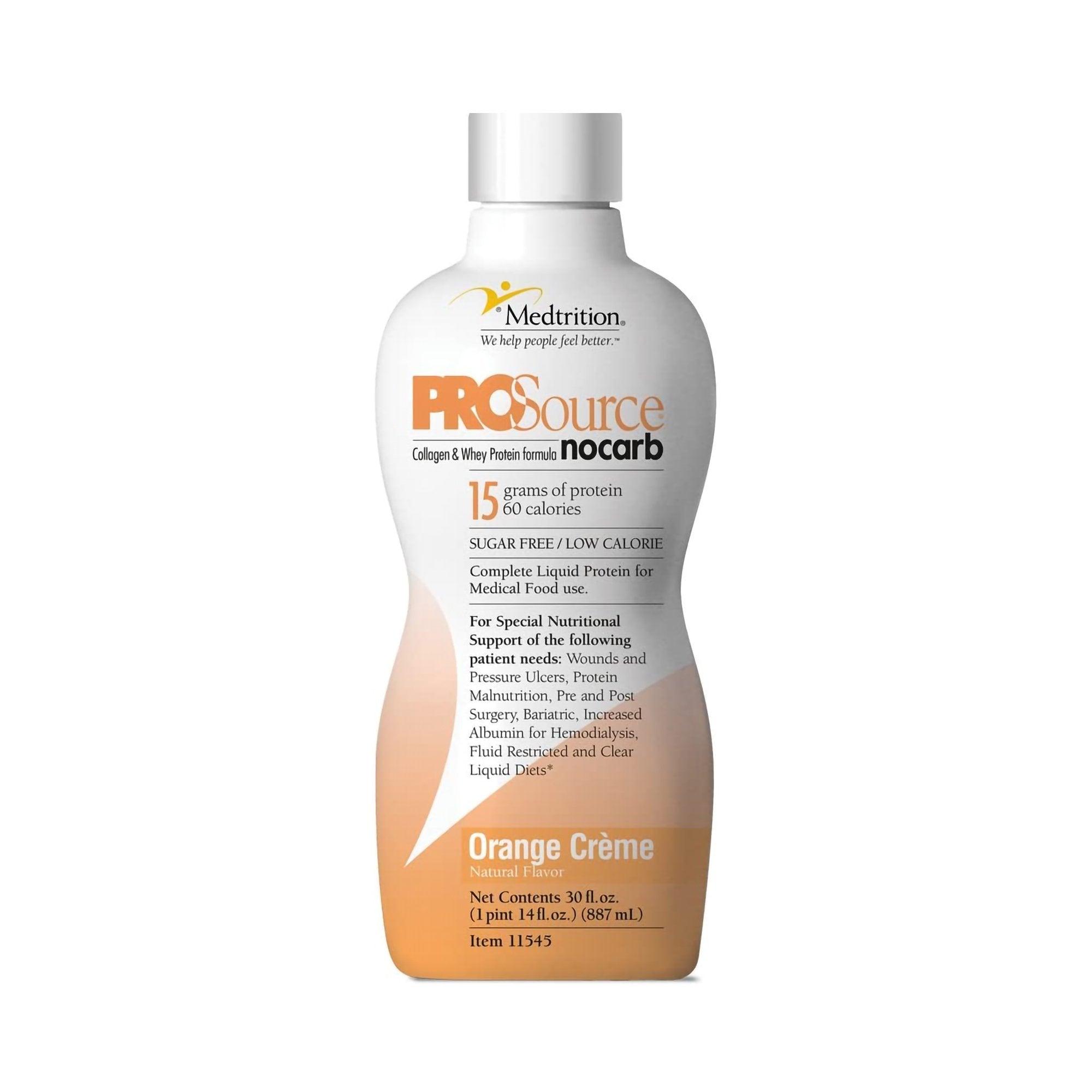 ProSource NoCarb™ Orange Crème Collagen & Whey Protein Formula, 32-ounce Bottle (1 Unit)