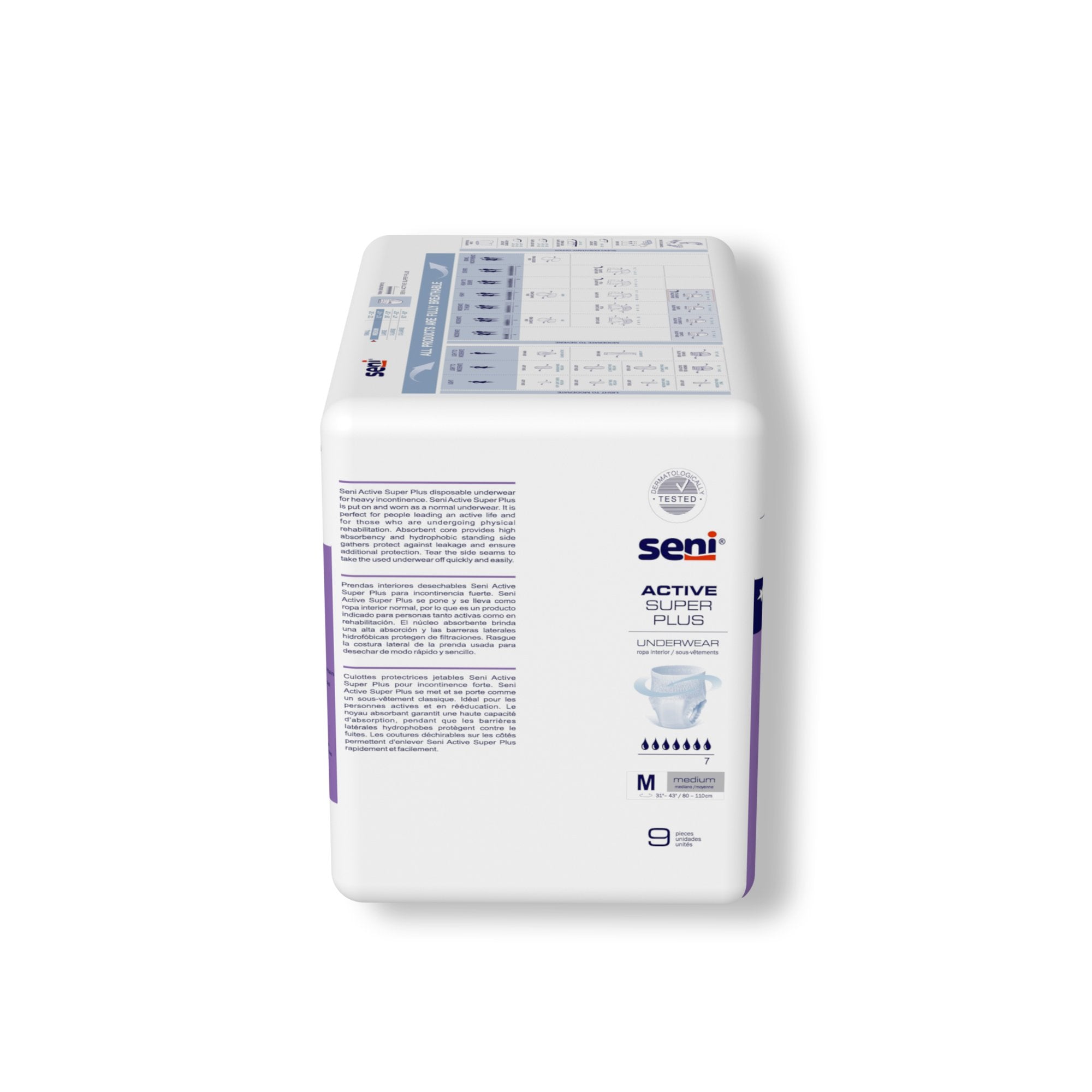 Seni® Active Super Plus Heavy Absorbent Underwear, Medium (9 Units)