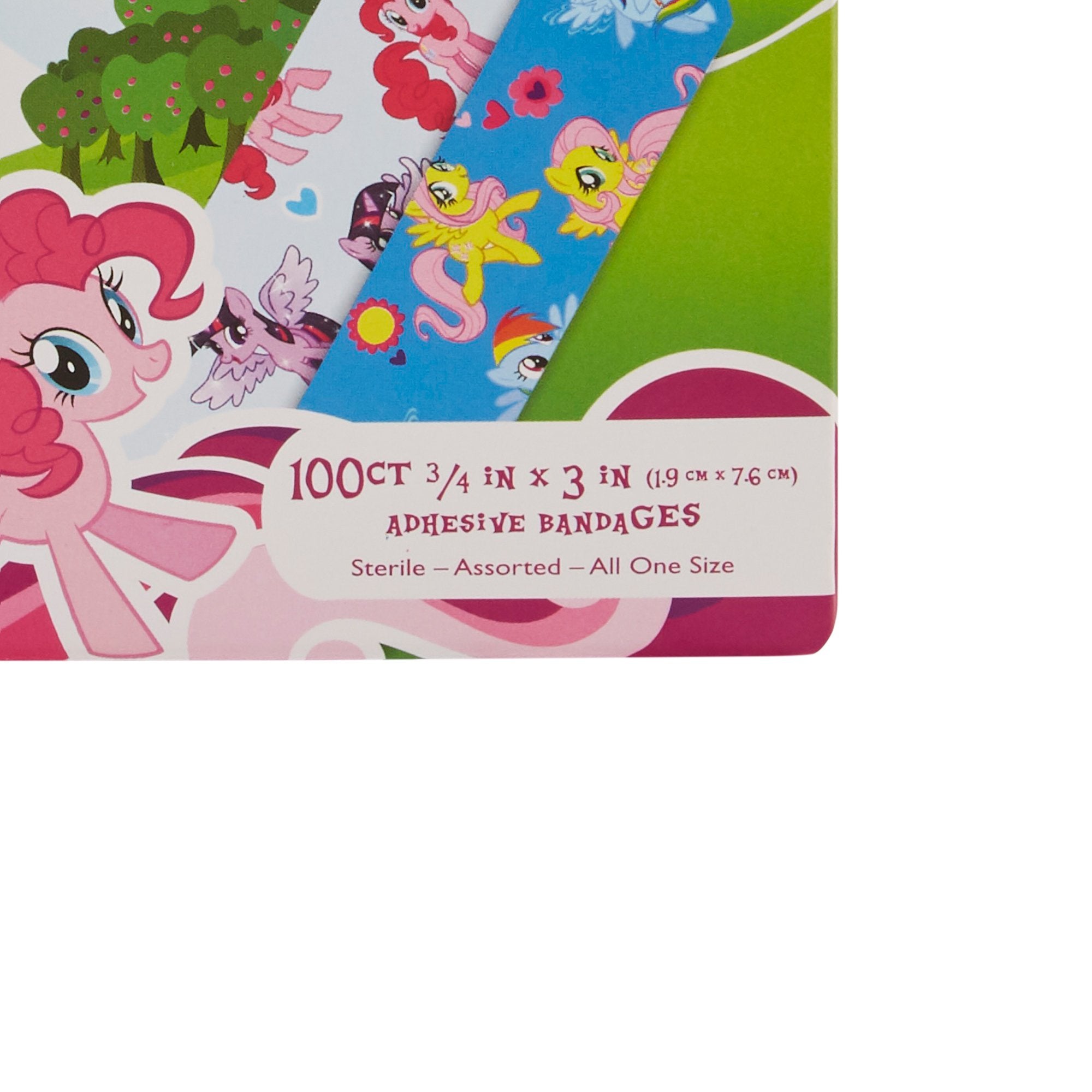 American® White Cross Stat Strip® Kid Design (My Little Pony) Adhesive Strip, 3/4 x 3 Inch (100 Units)